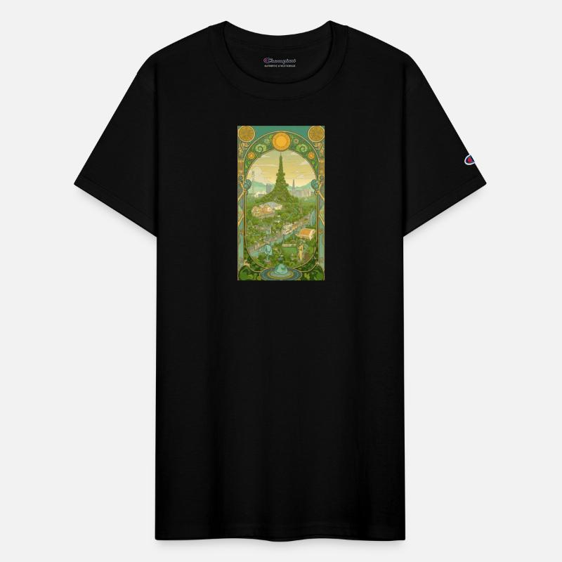 Art Nouveau Inspired Cityscape Skyline