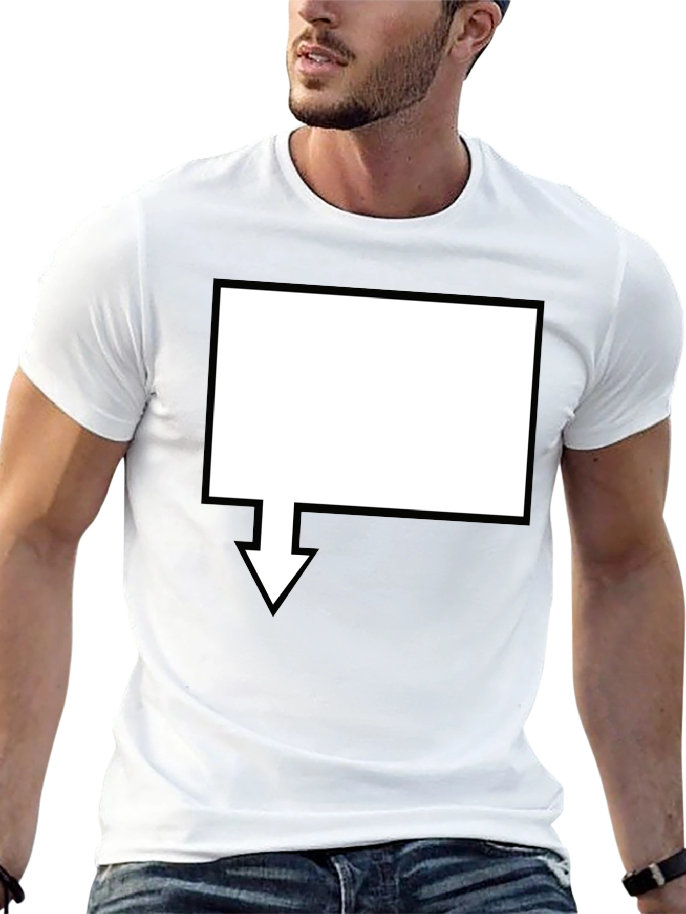 Mens Black Graphic Tee - Arrow Design