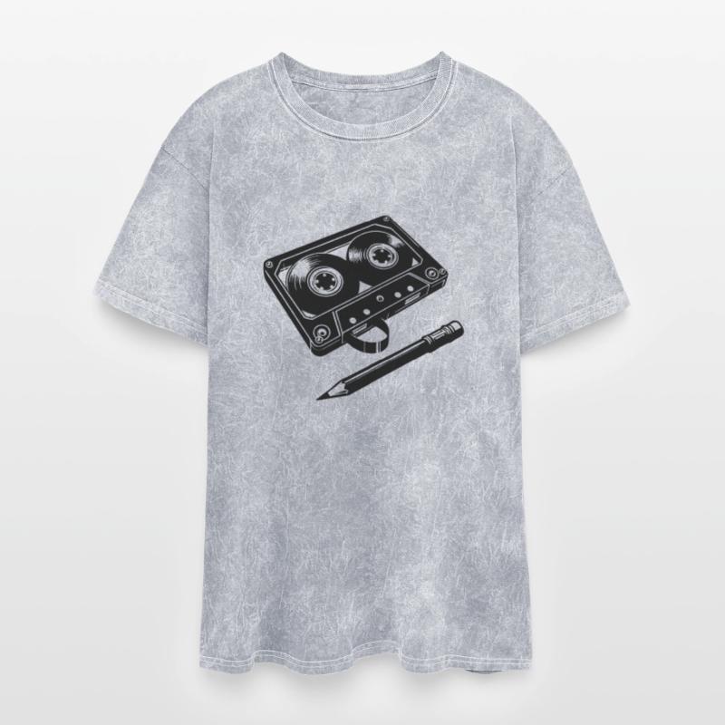 audio tape with a pencil funny t shirt design