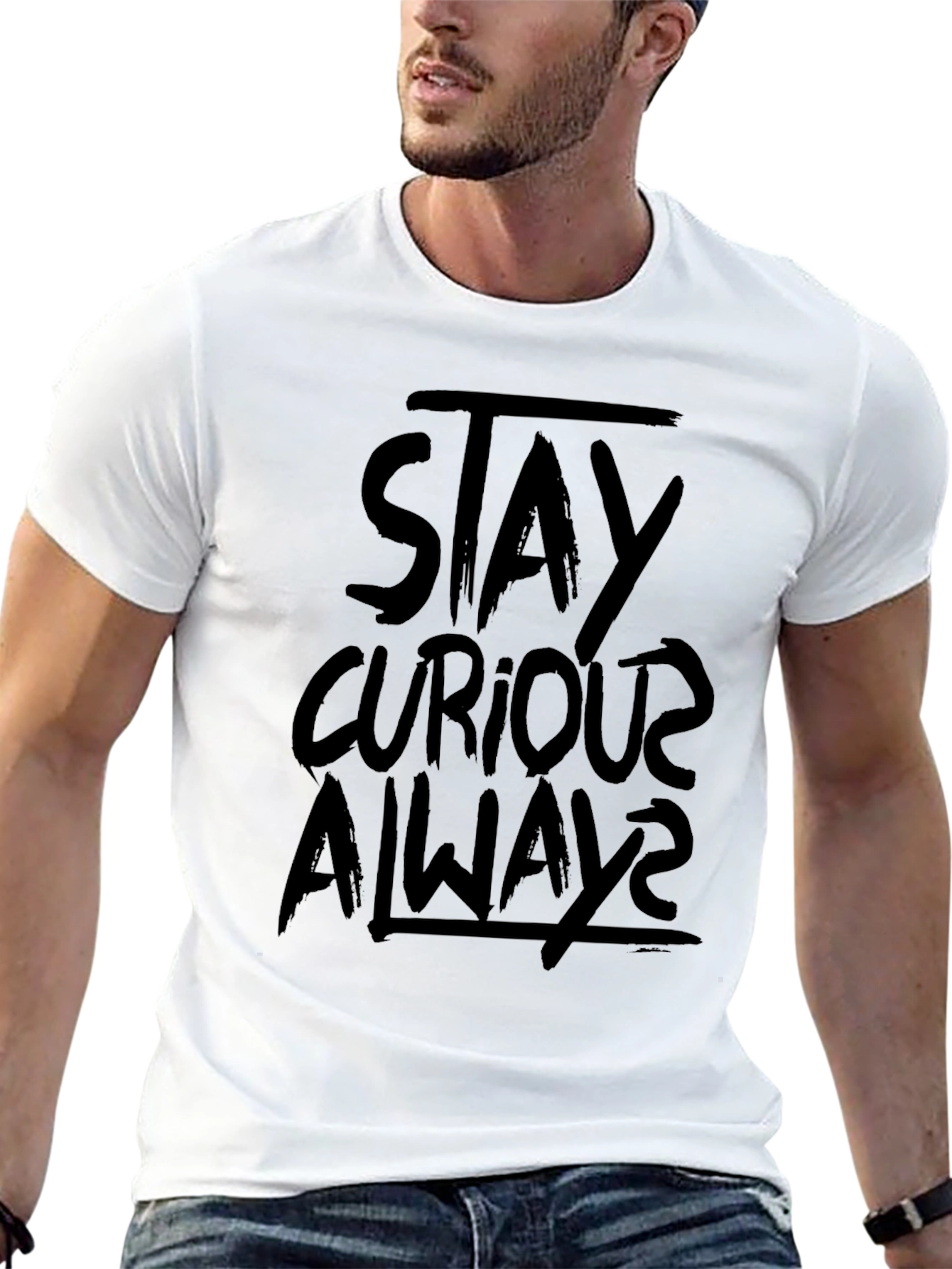 Stay Curious Always - Black Graphic Tee