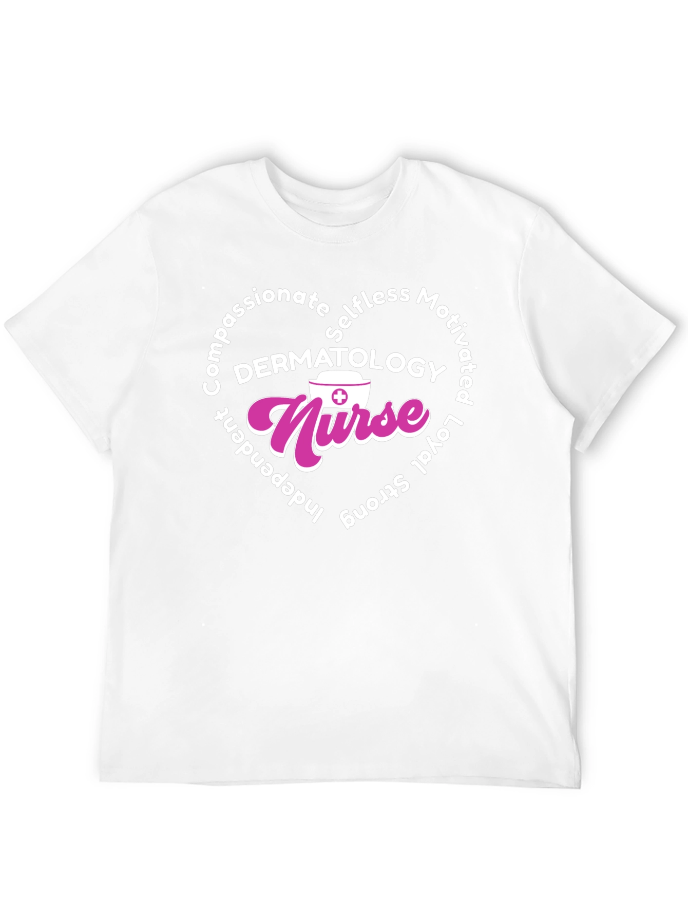 Dermatology Nurse Heart Graphic T-Shirt