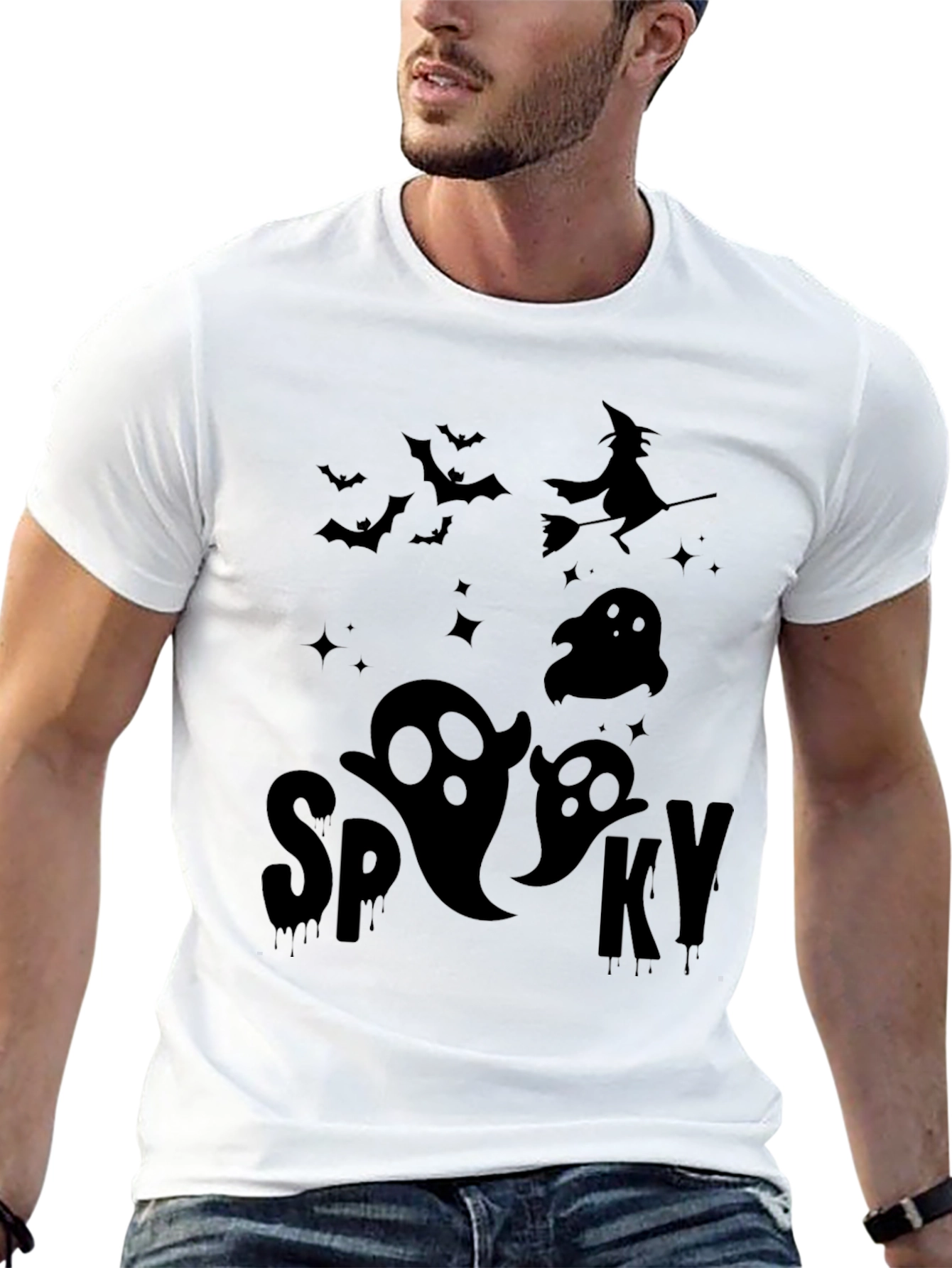 Spooky Season T-Shirt: Halloween Ghost & Witch Tee