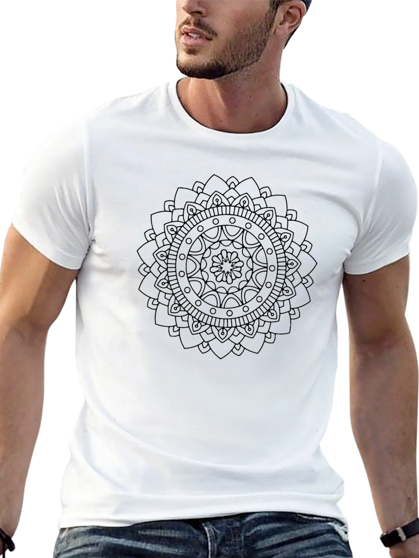 Mandala Design Black T-Shirt
