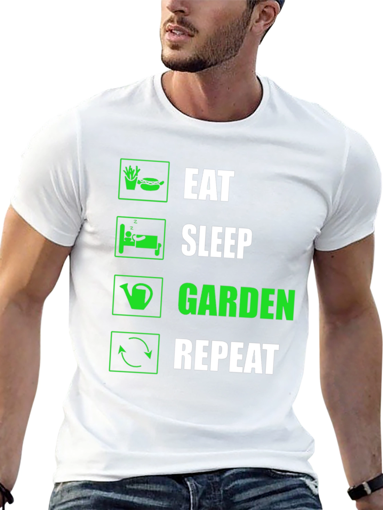 Eat Sleep Garden Repeat Graphic T-Shirt