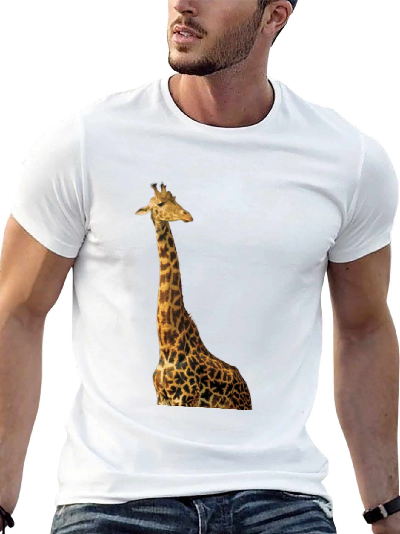 Giraffe T-Shirt - Black Cotton Tee