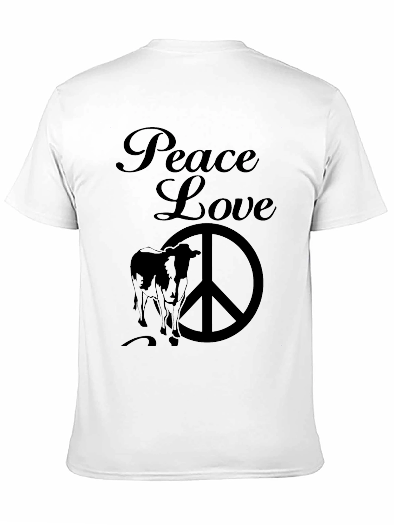 Peace Love Cow Graphic Tee - Black T-Shirt