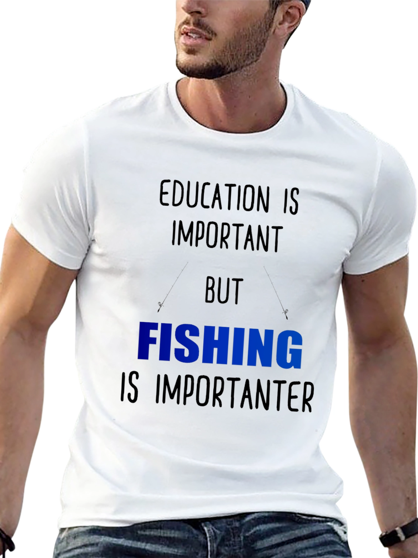 Funny Fishing T-Shirt - Education vs. Fishing