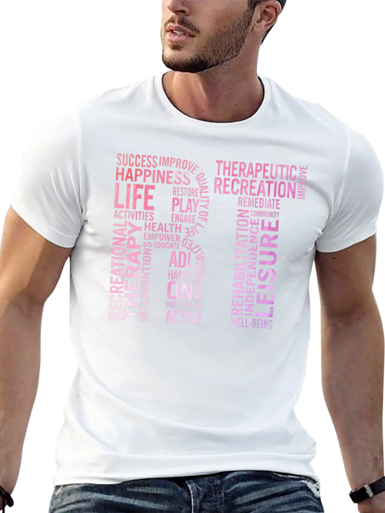 Recreational Therapy RT Word Art T-Shirt