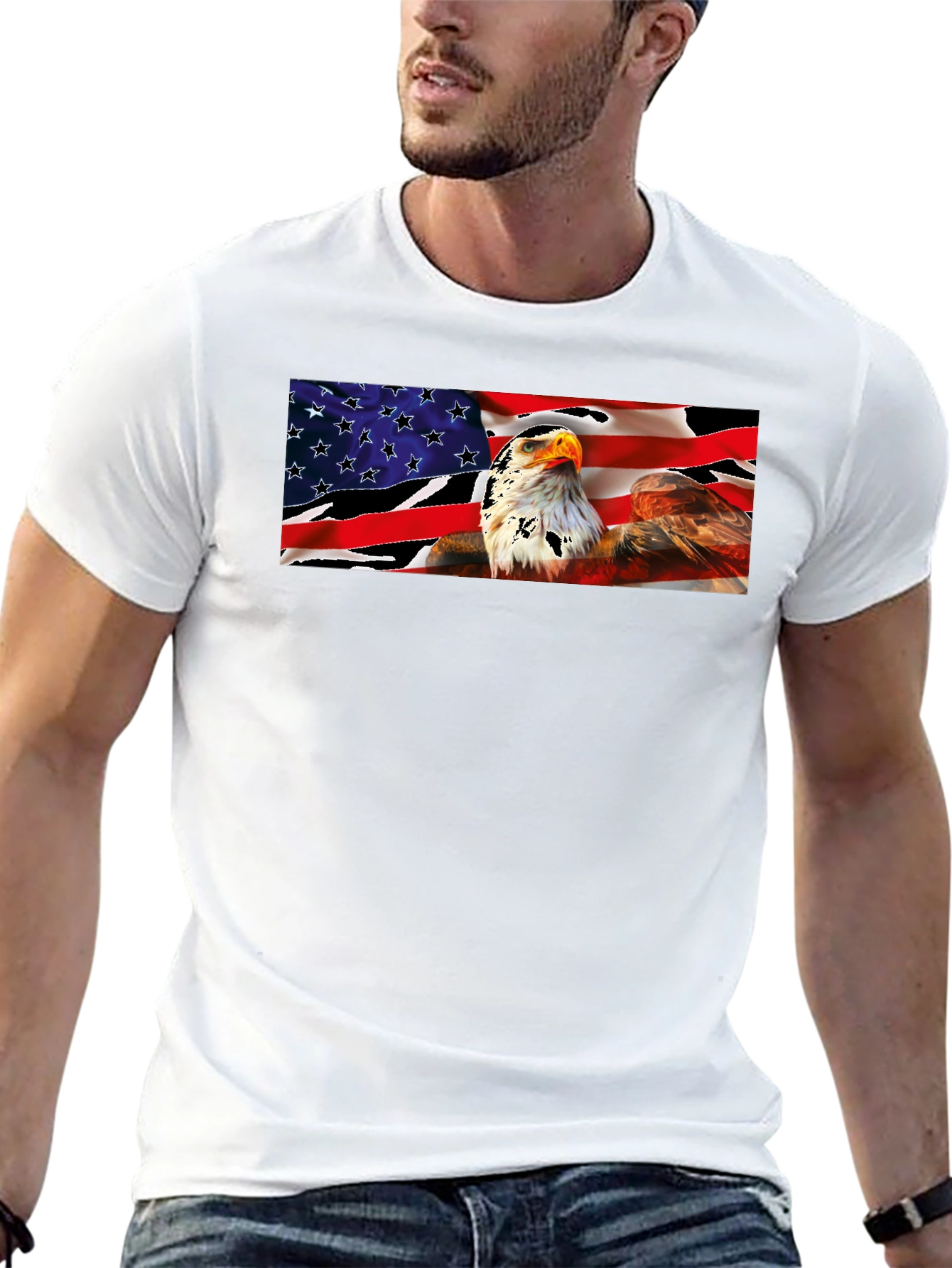 American Eagle Flag Graphic T-Shirt - Patriotic Pride