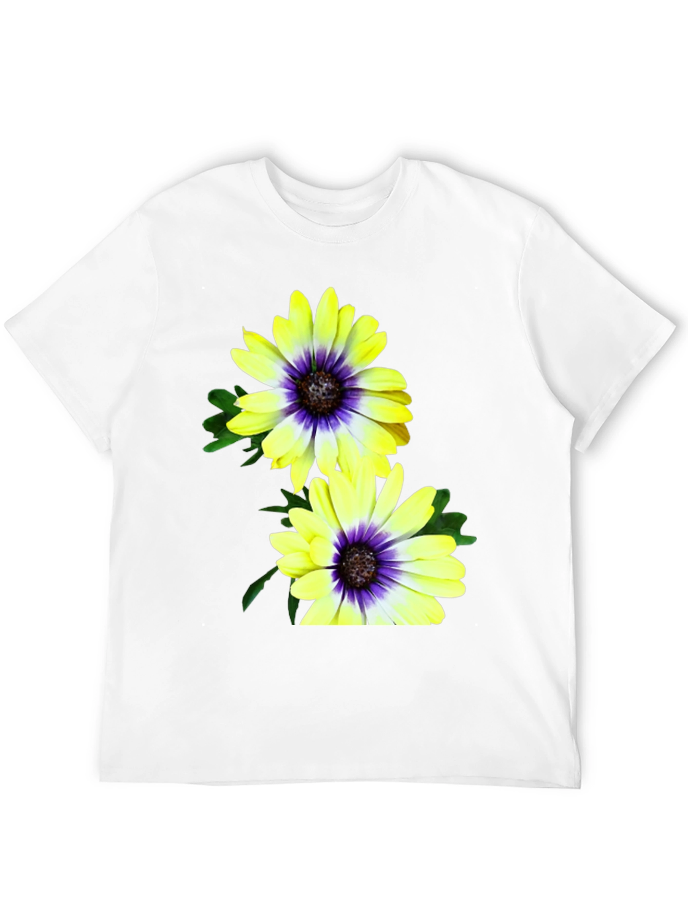 Floral T-Shirt: Yellow & Purple Daisy Print