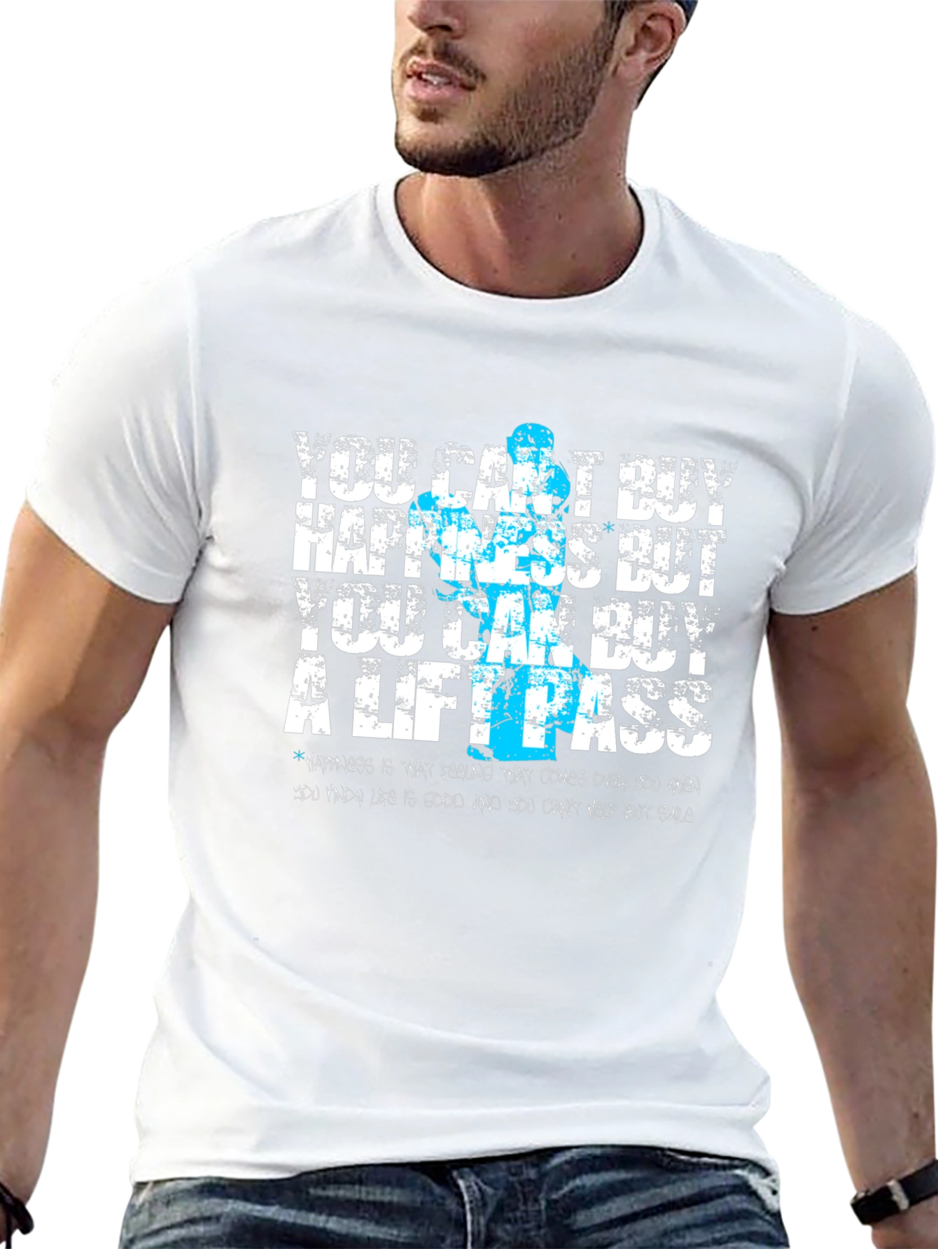 Funny Lift Pass T-Shirt - Cant Buy Happiness