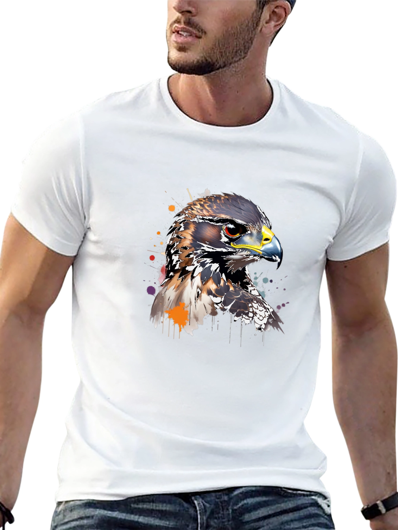 Hawk Graphic Print T-Shirt