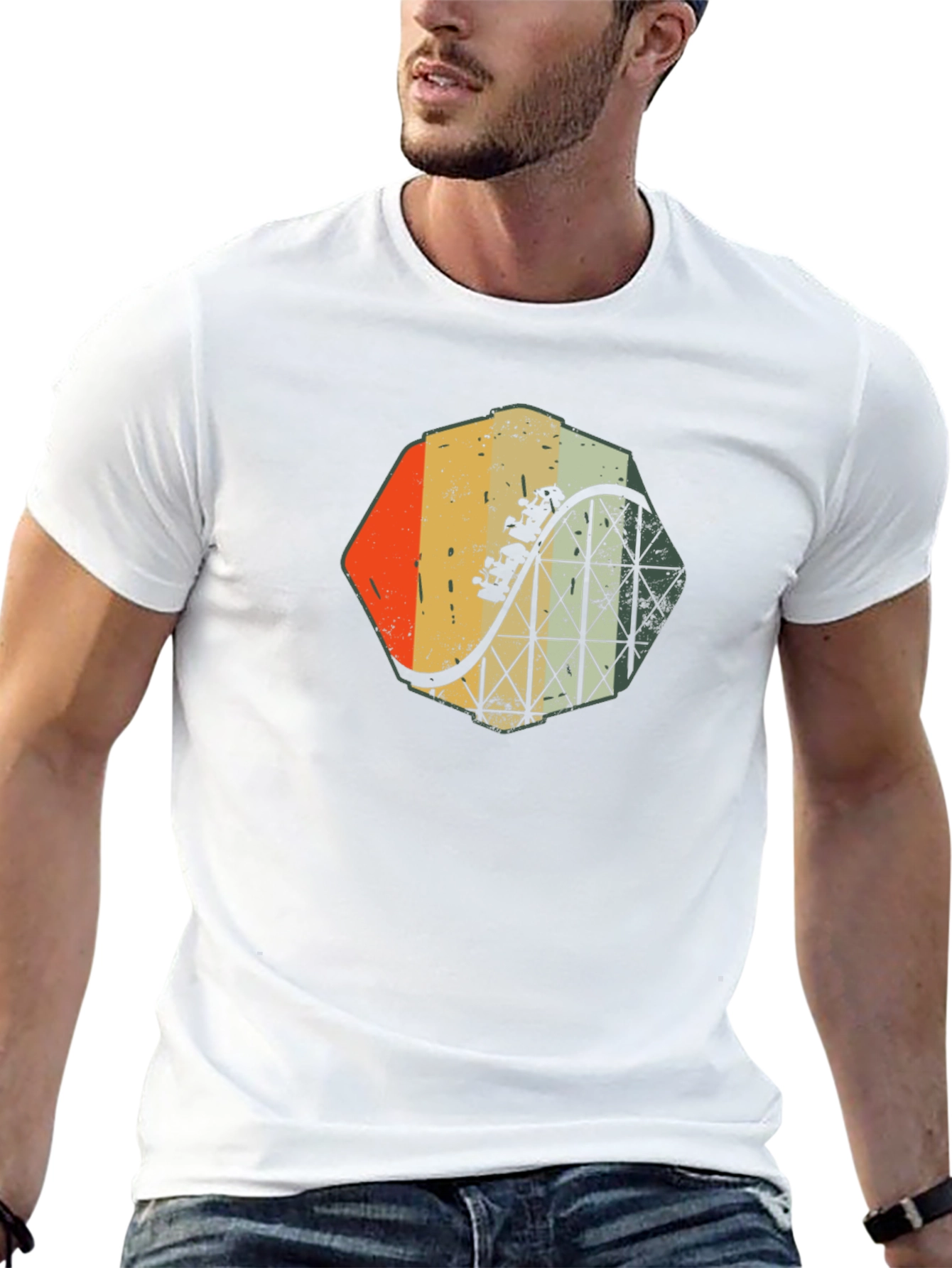 Retro Roller Coaster Graphic Tee - Thrill Ride Style