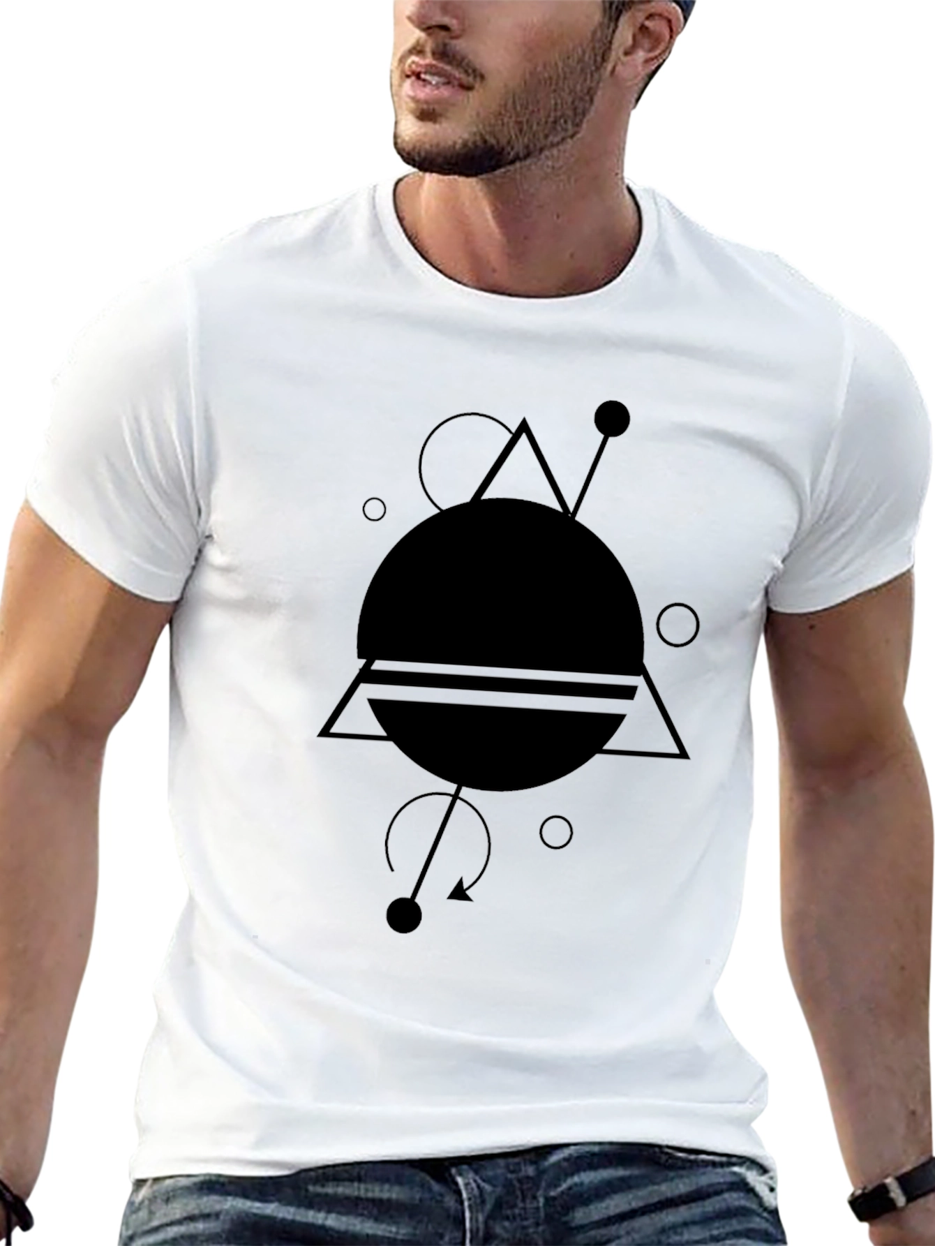 Geometric Design Black T-Shirt