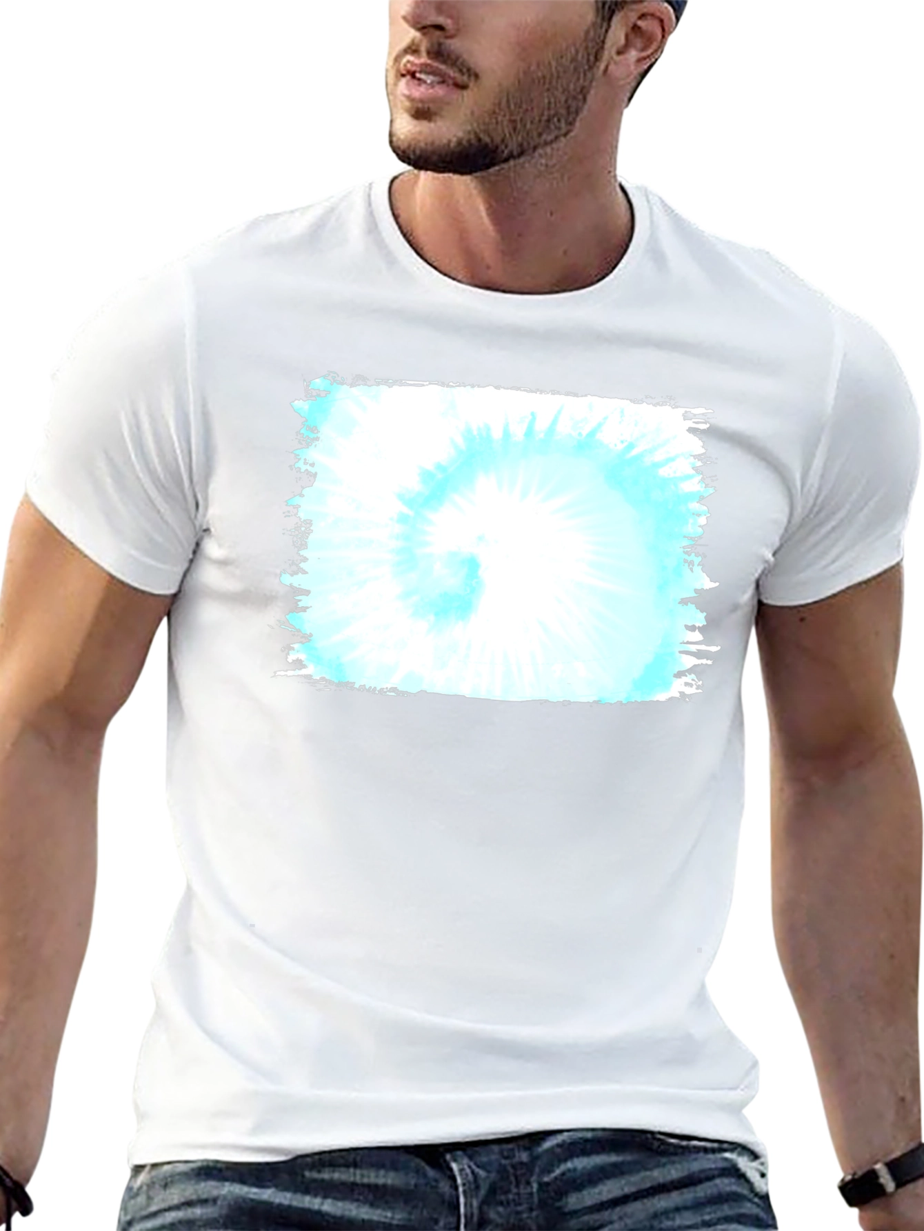 Black T-Shirt with Abstract Square Design