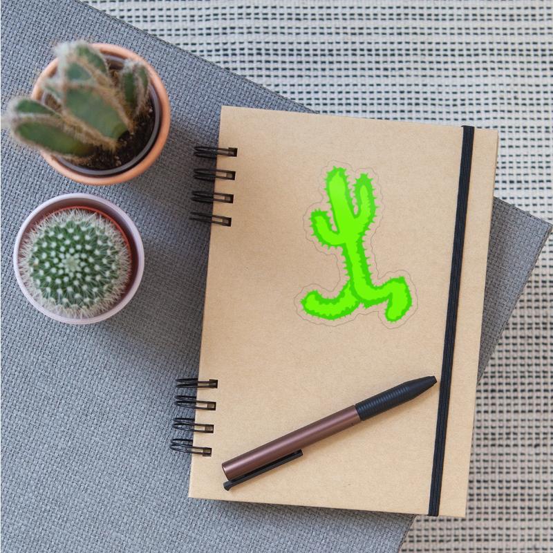 Cacti Desert Man Running Fast Funny Running Funny