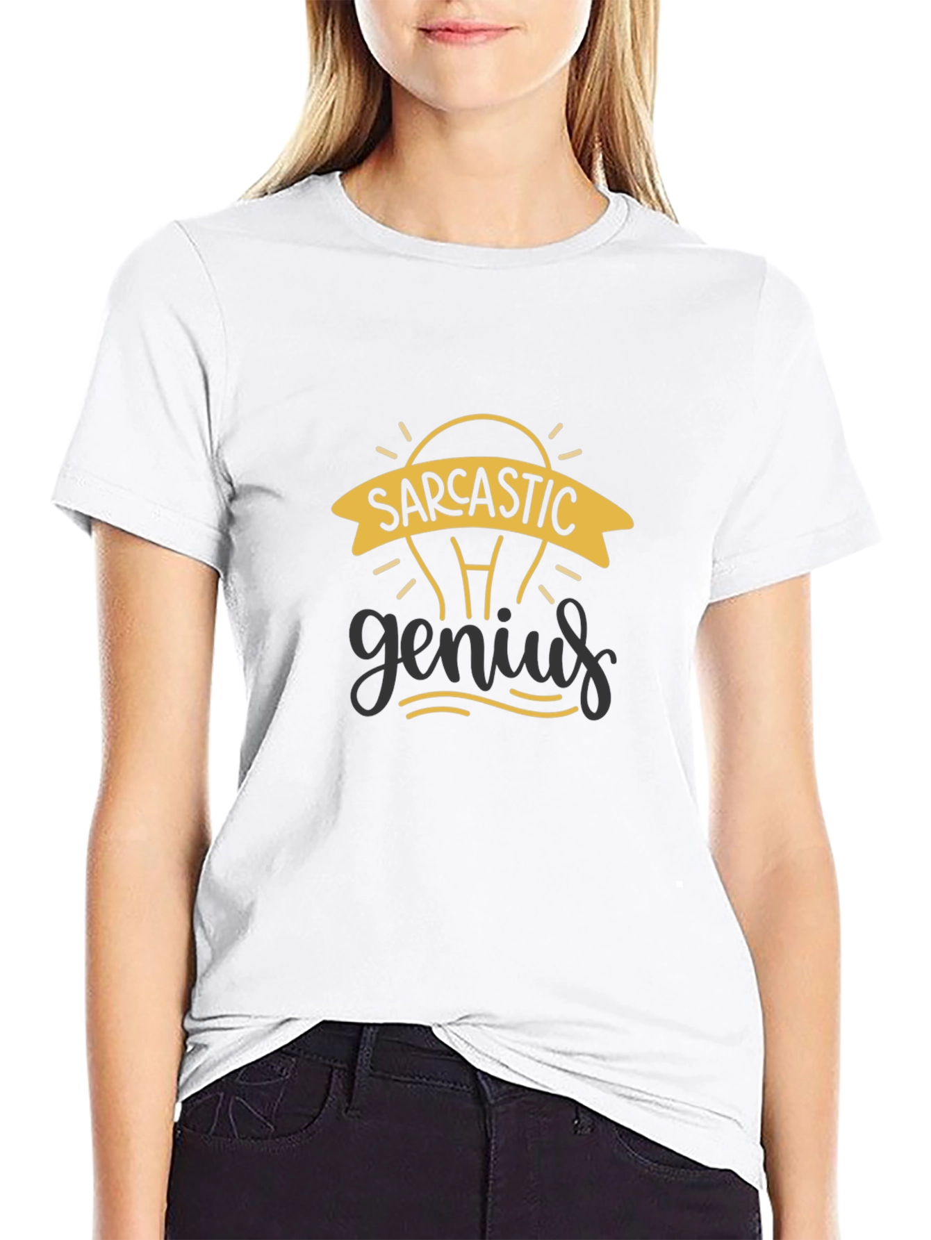 Sarcastic Genius Black T-Shirt