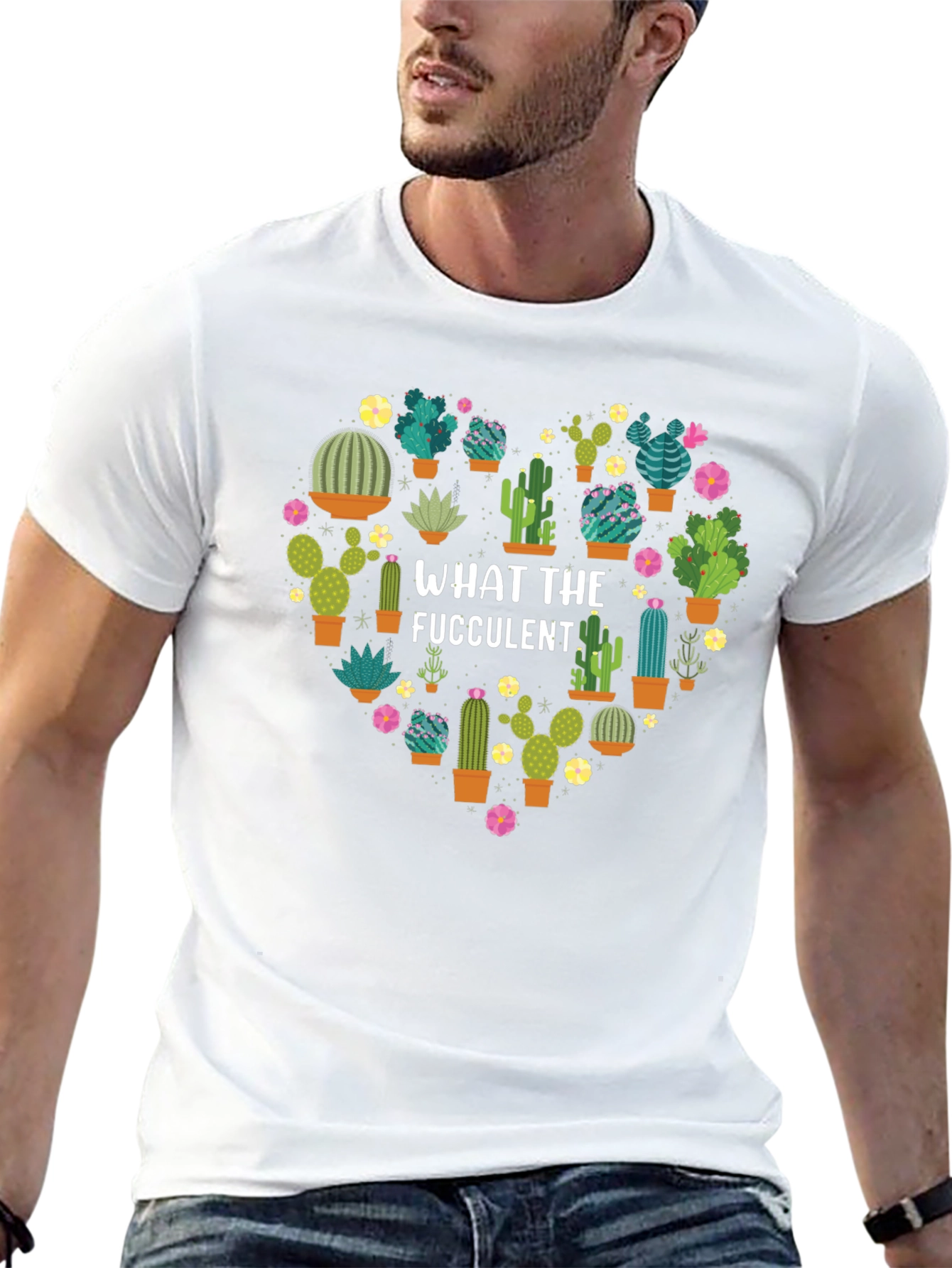 What the Fucculent Cactus Heart T-Shirt