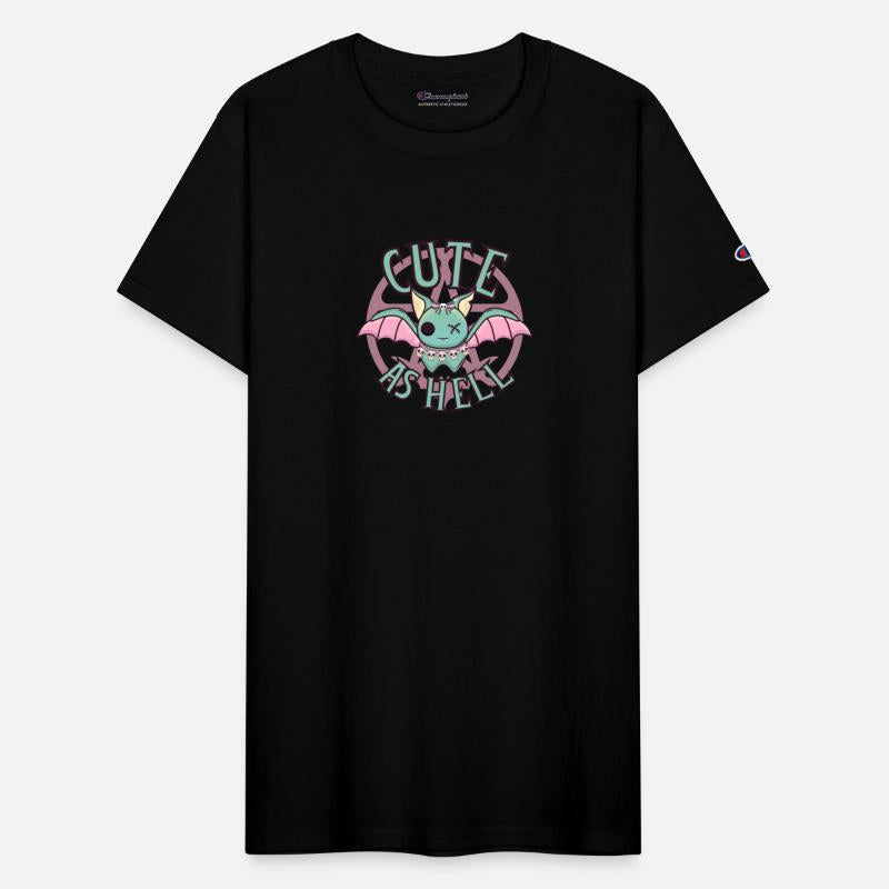 CUTE AS HELL - cute bat in pastel with pentagram