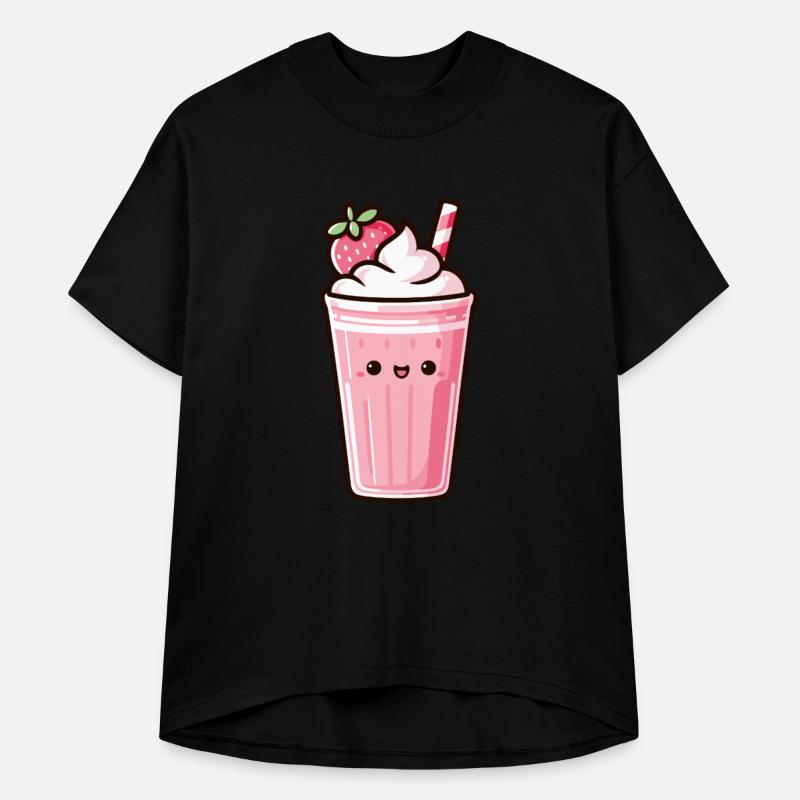Cute Strawberry Milkshake with Whipped Cream