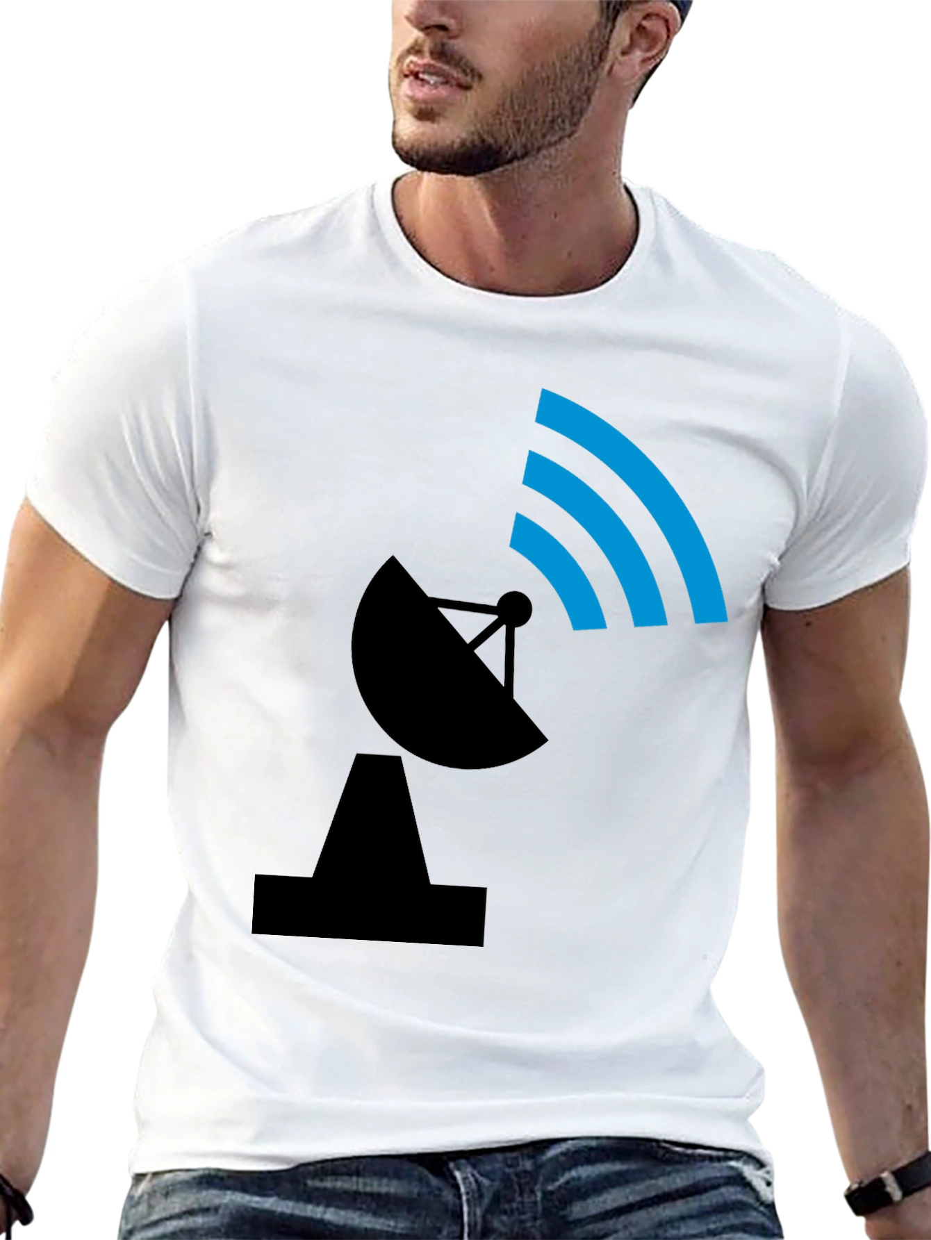 Satellite Dish Graphic Tee - Black