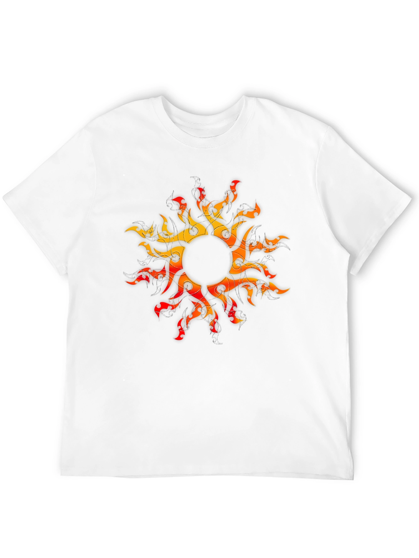 Fiery Sun Graphic Black T-Shirt