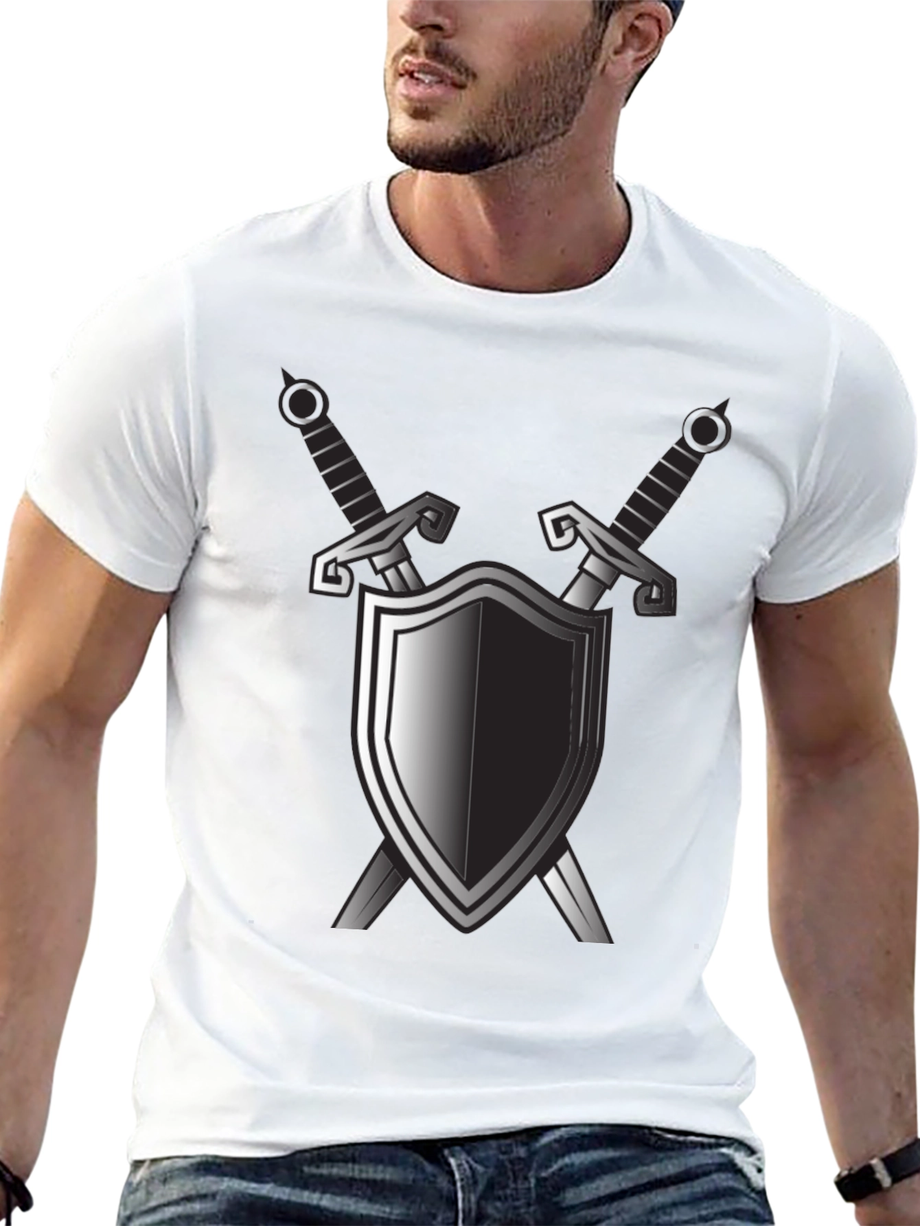 Shield & Sword Graphic Black T-Shirt