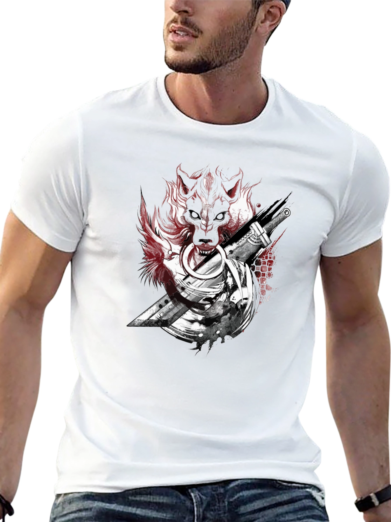 Wolf & Sword Graphic Black T-Shirt