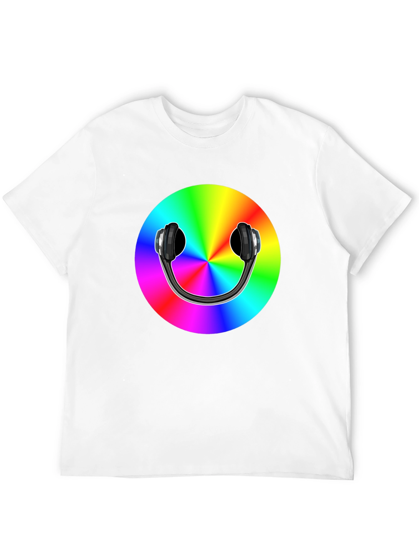 Rainbow Headphones Graphic Tee - Music Lovers T-Shirt