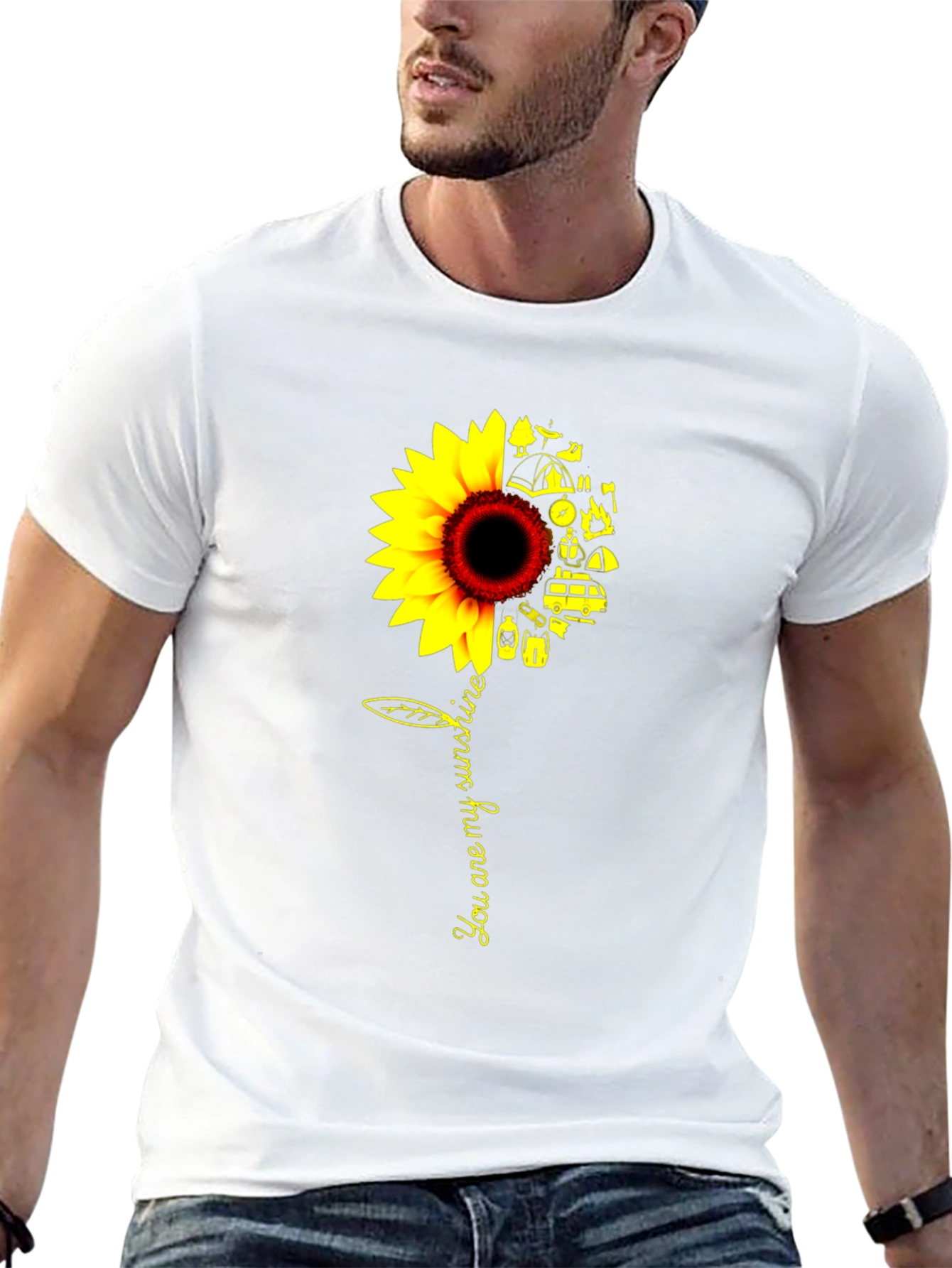 Sunflower Camping T-Shirt - You Are My Sunshine