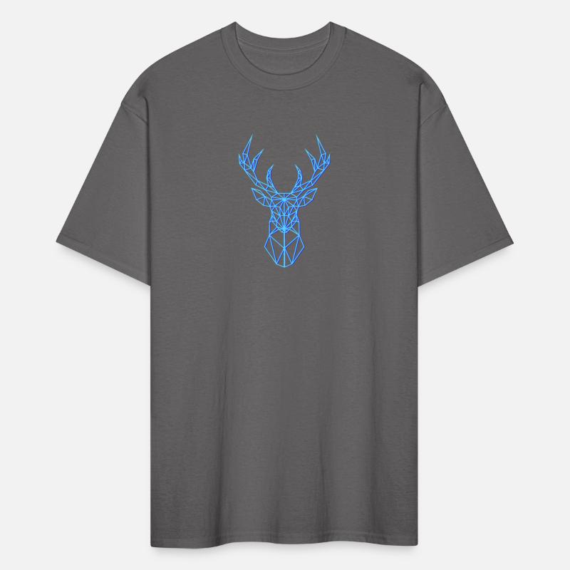 Deer Head Geometric Polygon Neon Blue Antlers