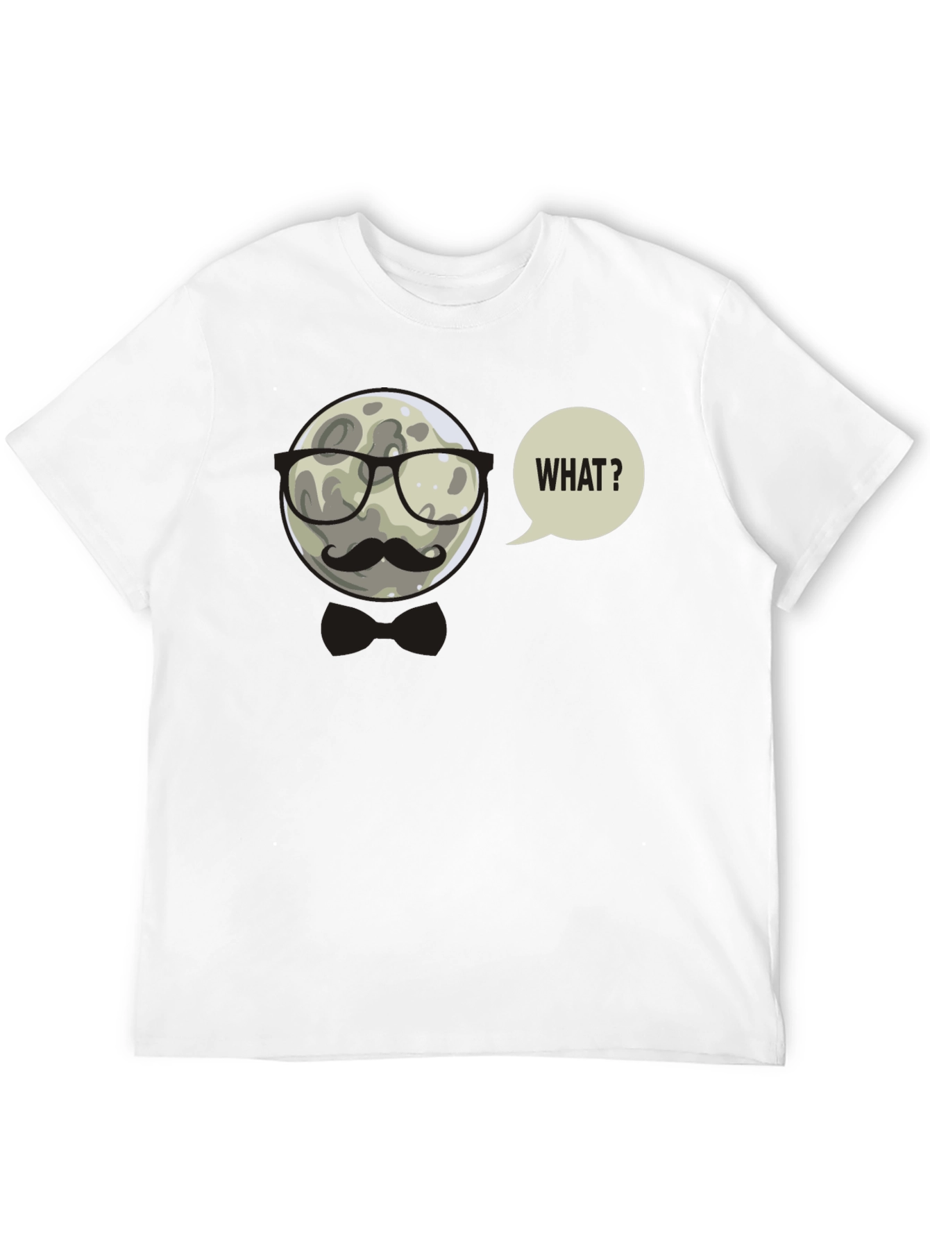 Funny Moon Man Graphic T-Shirt - What?