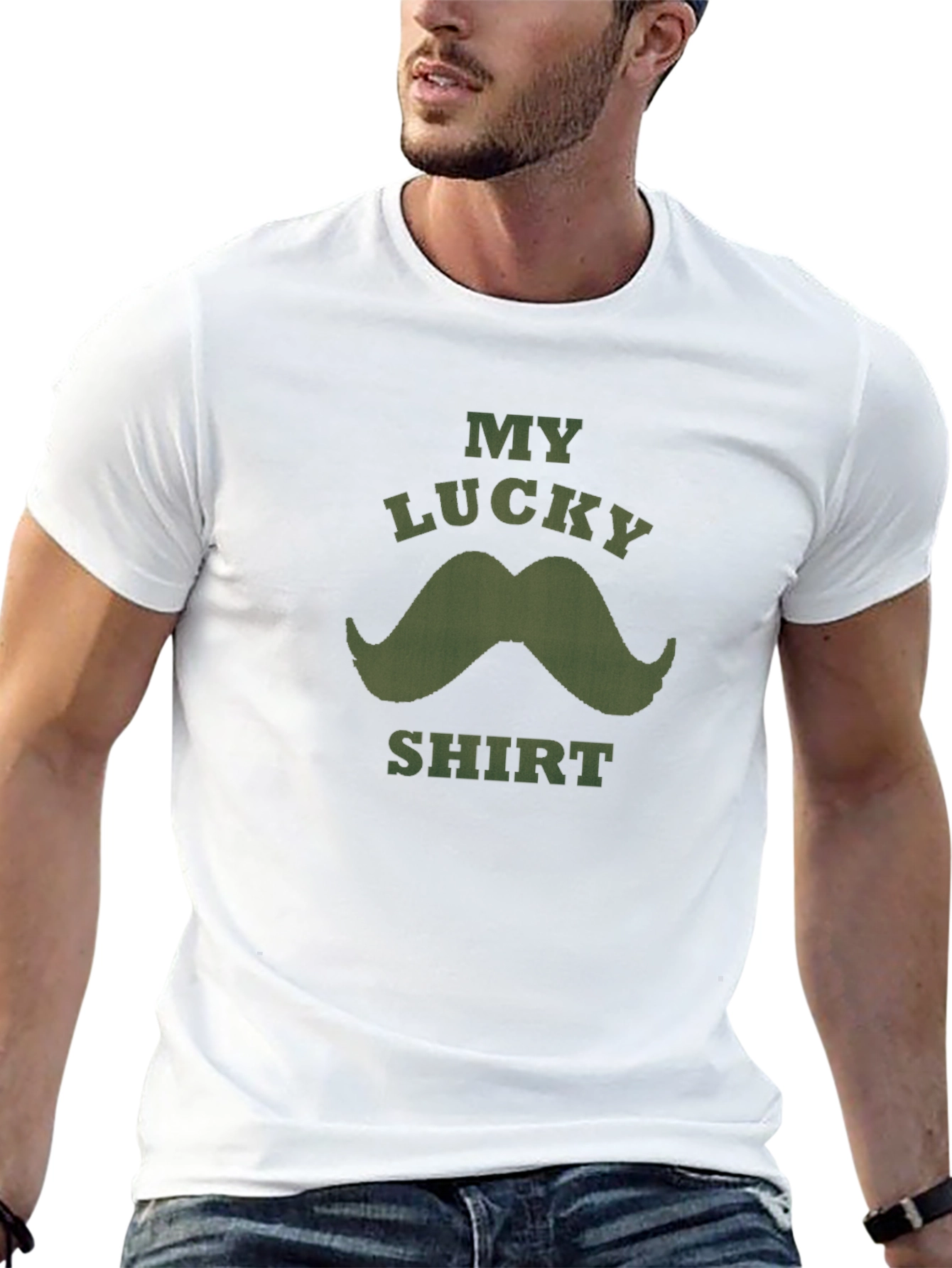 Lucky Mustache Graphic Tee - Mens Black T-Shirt
