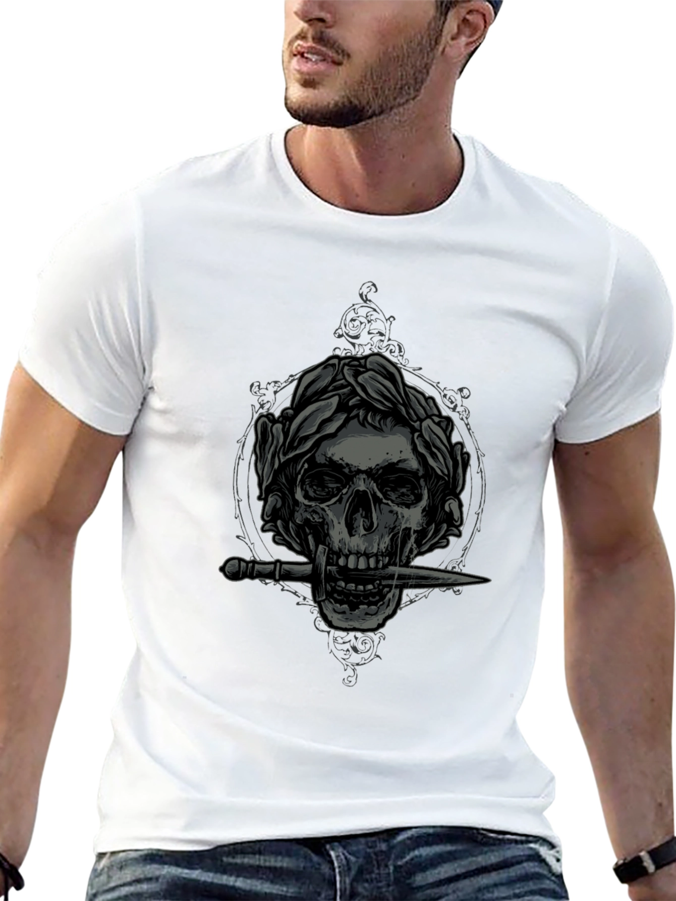Skull & Dagger Graphic Tee - Edgy Style