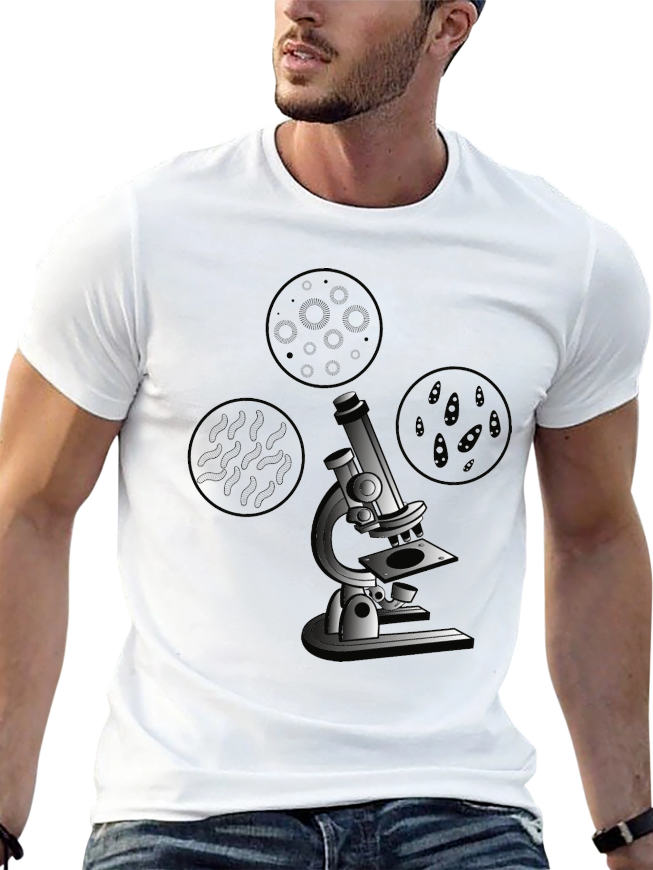 Science Microscope Graphic Tee - Black