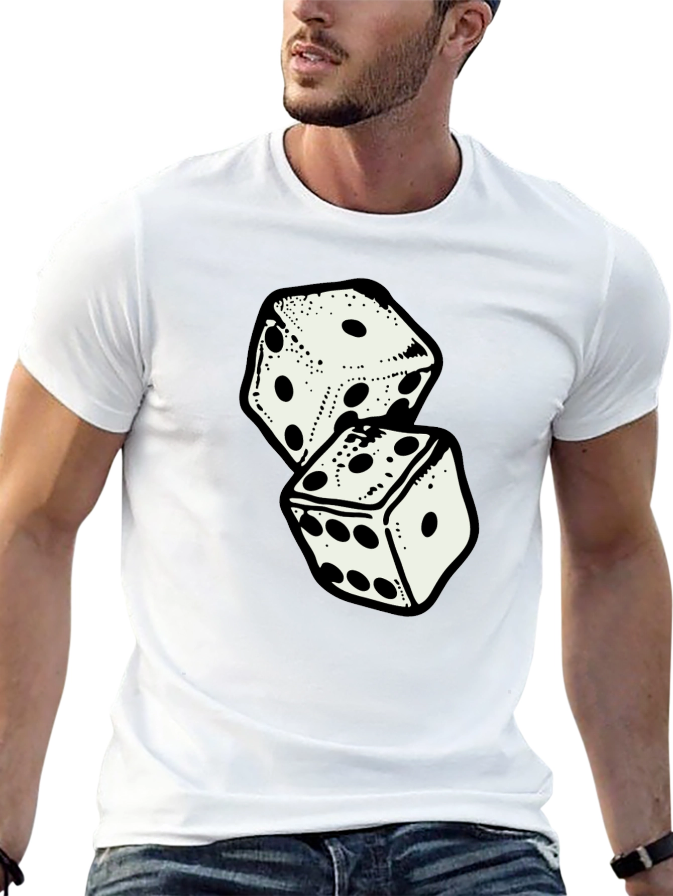 Dice Graphic T-Shirt - Casual Black Tee
