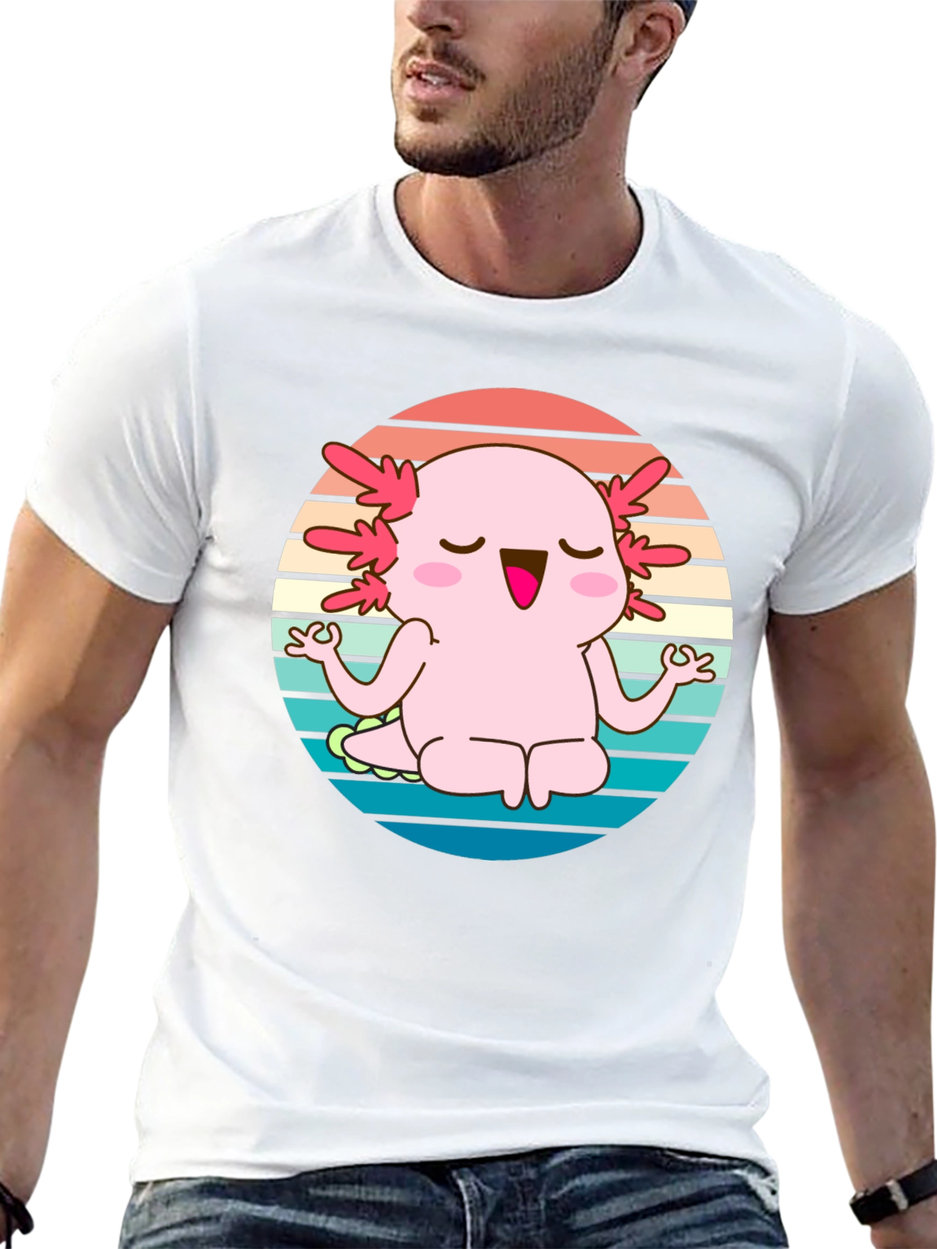Axolotl Meditating T-Shirt - Cute Yoga Design