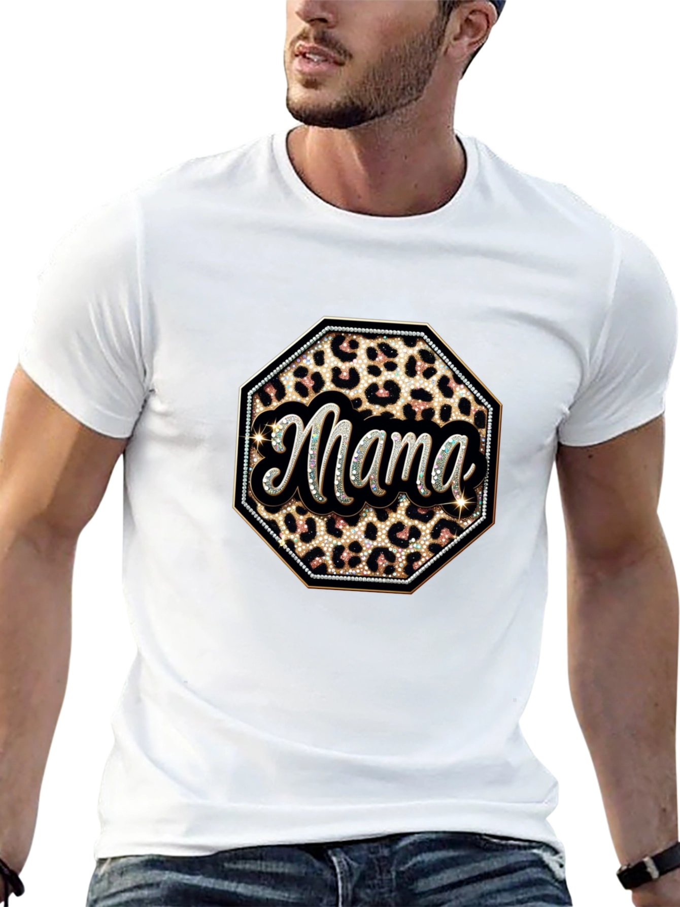 Mama Leopard Print Graphic Tee