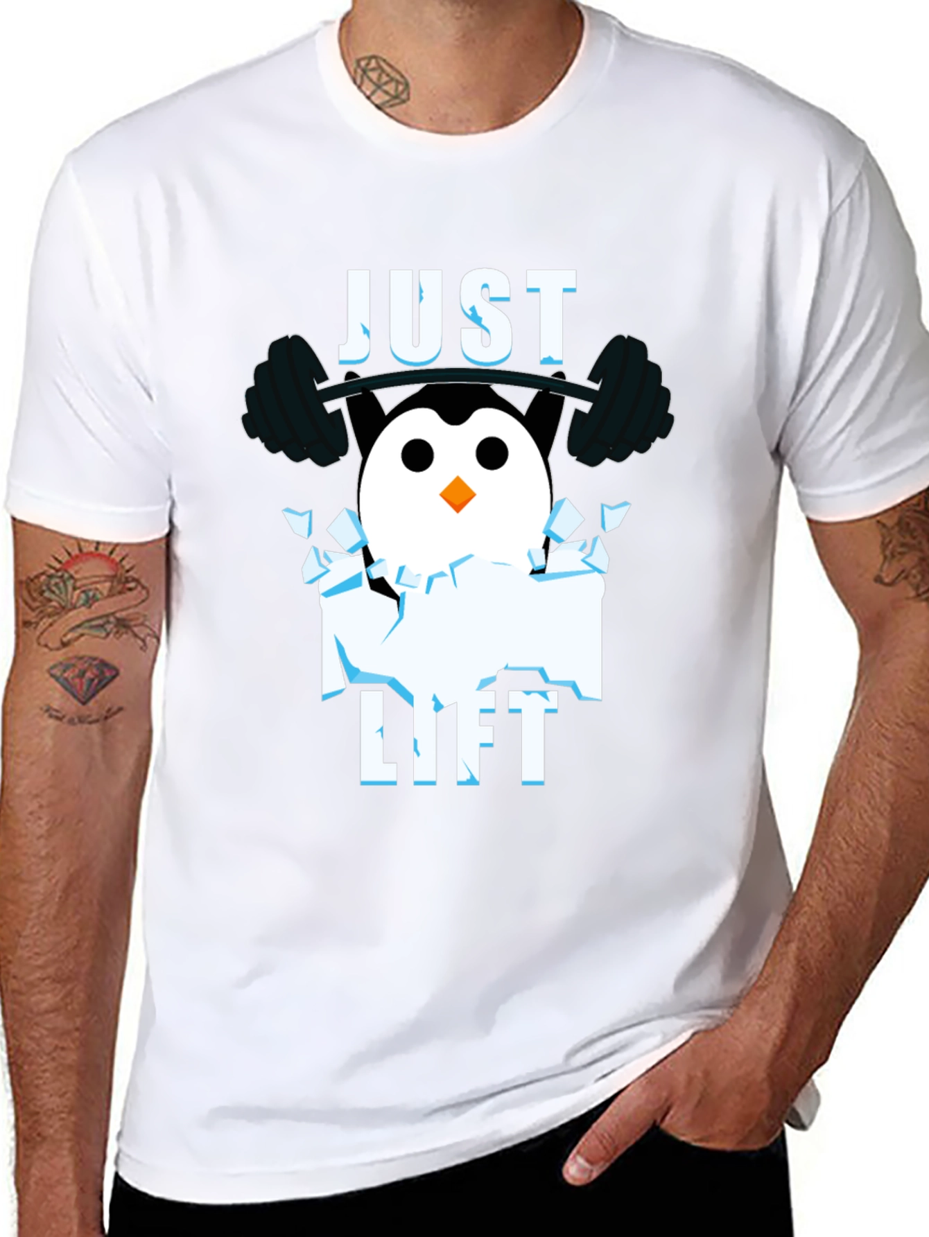 Just Lift Penguin Gym T-Shirt - Black