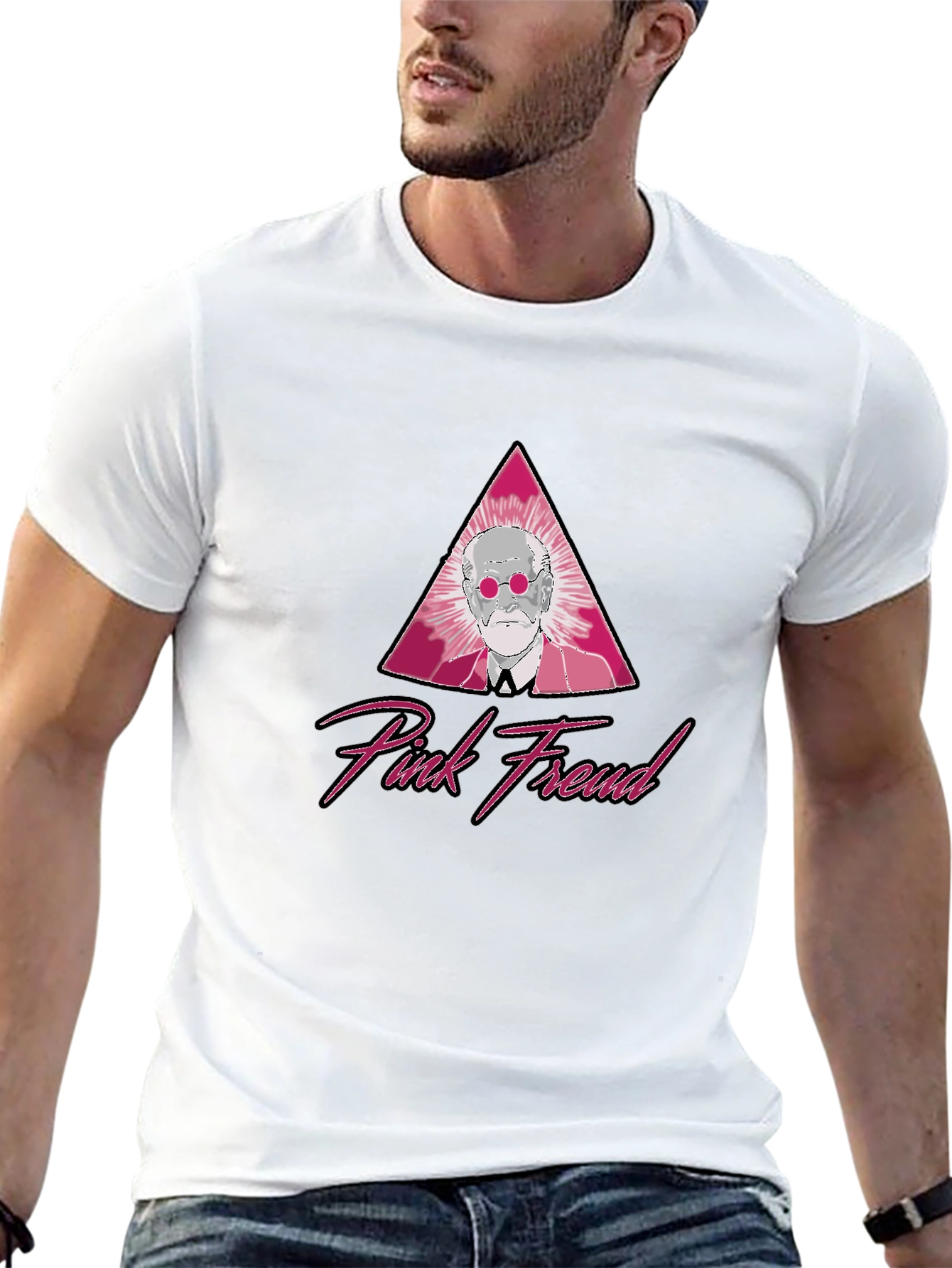 Pink Freud Graphic T-Shirt - Classic Style