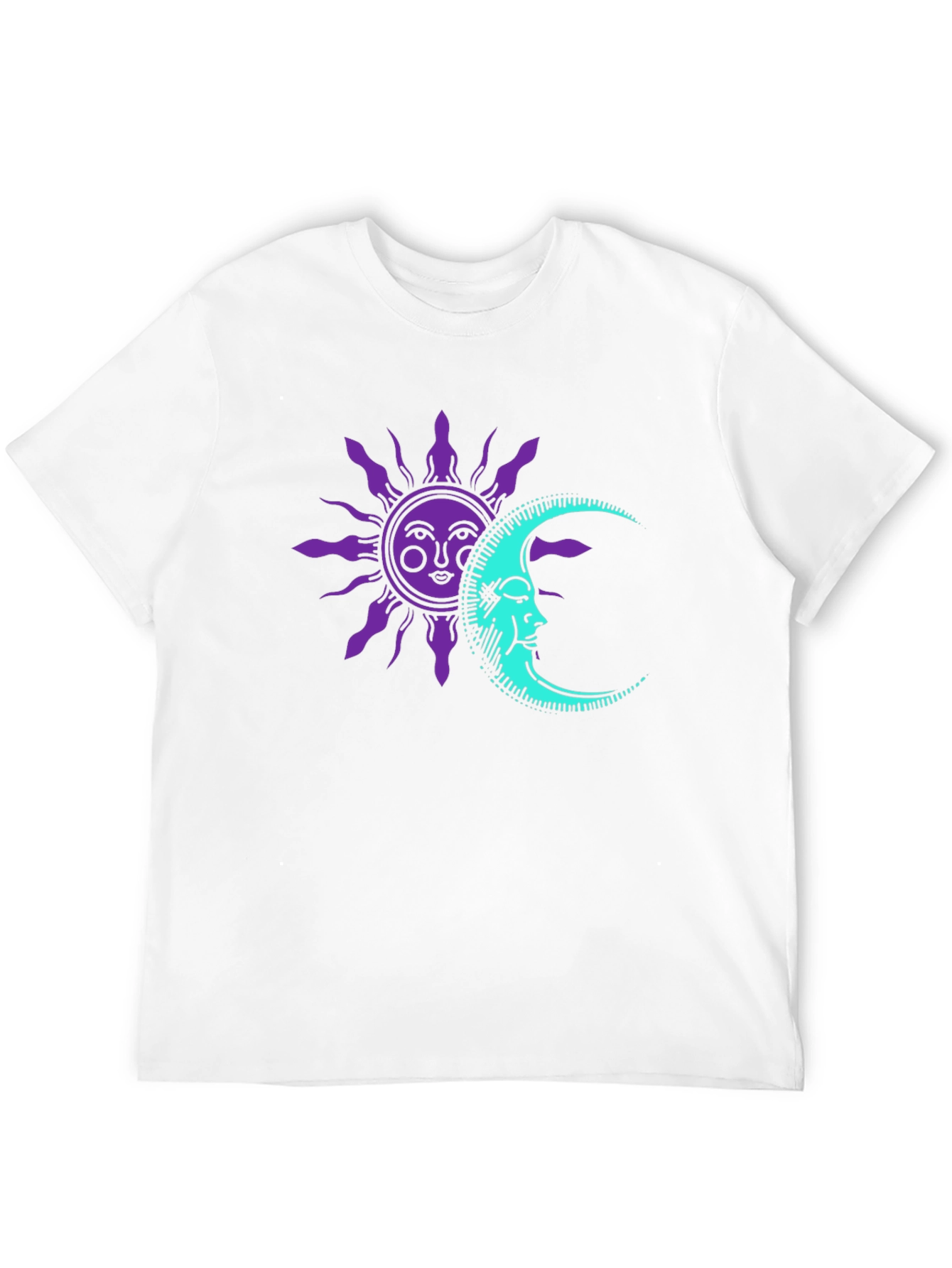 Celestial Sun and Moon Graphic Tee - Black