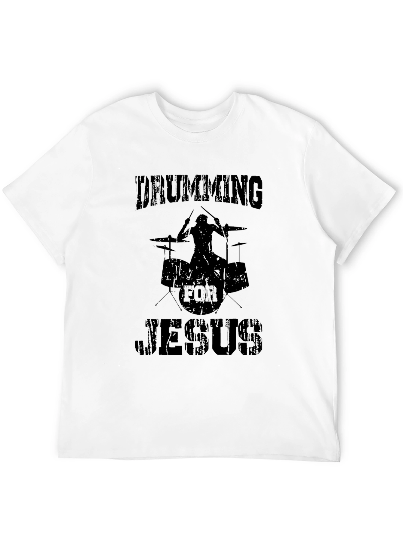 Drumming For Jesus Black Graphic T-Shirt