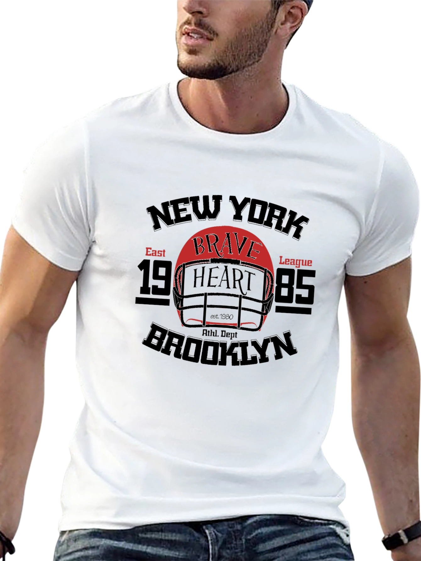 New York Brooklyn Brave Heart Football T-Shirt