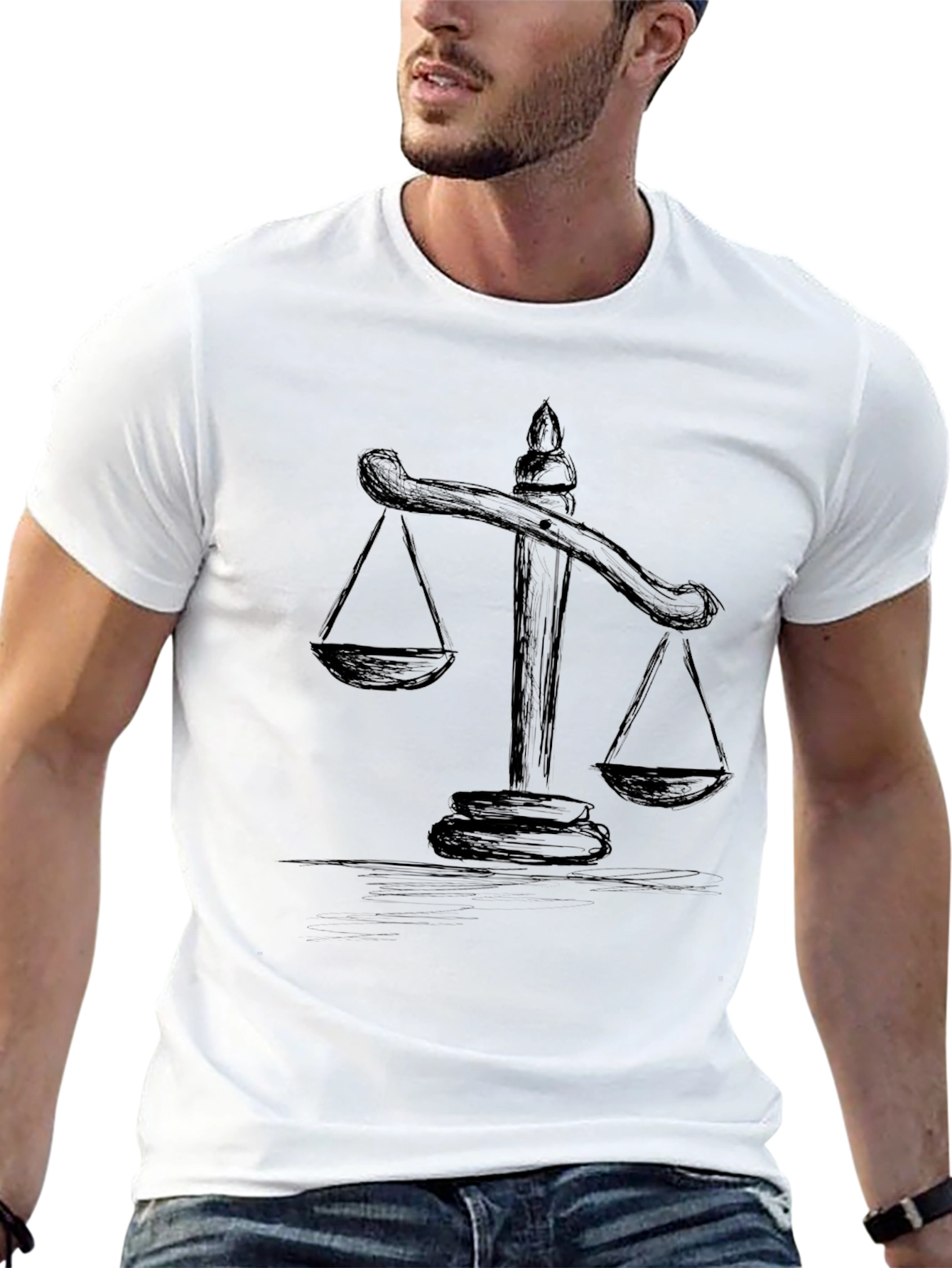 Justice Scales Graphic Tee - Classic Black T-Shirt