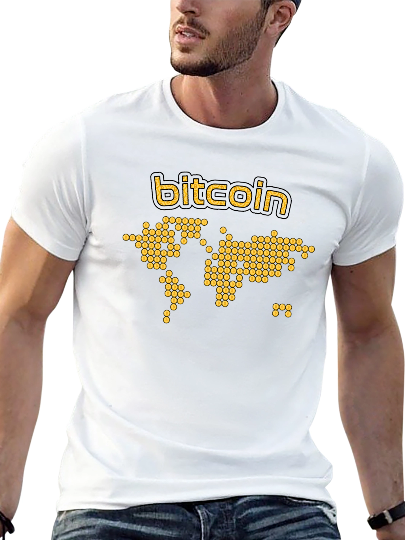 Bitcoin World Map Graphic T-Shirt