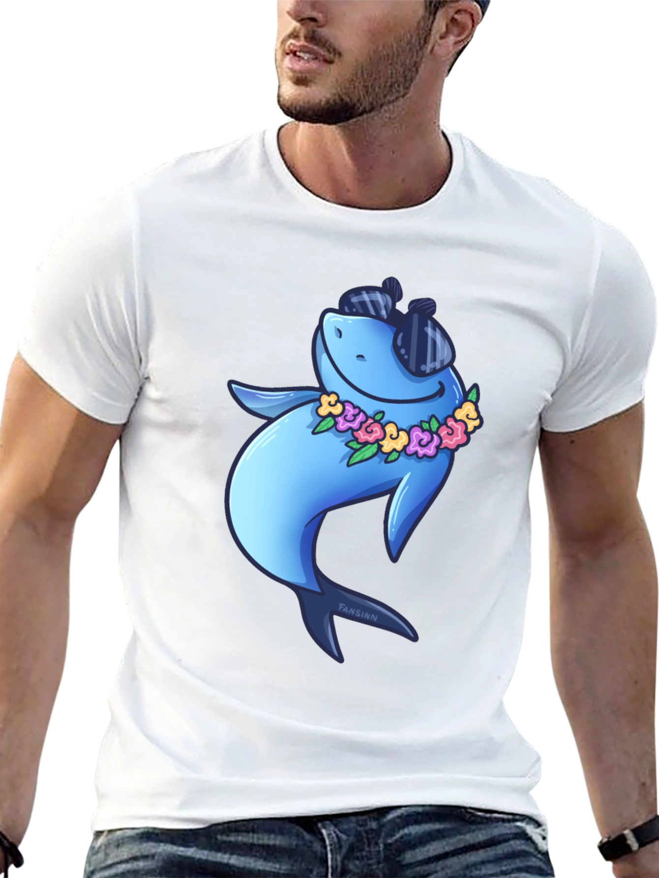 Cool Shark Graphic Tee - Black Cotton T-Shirt
