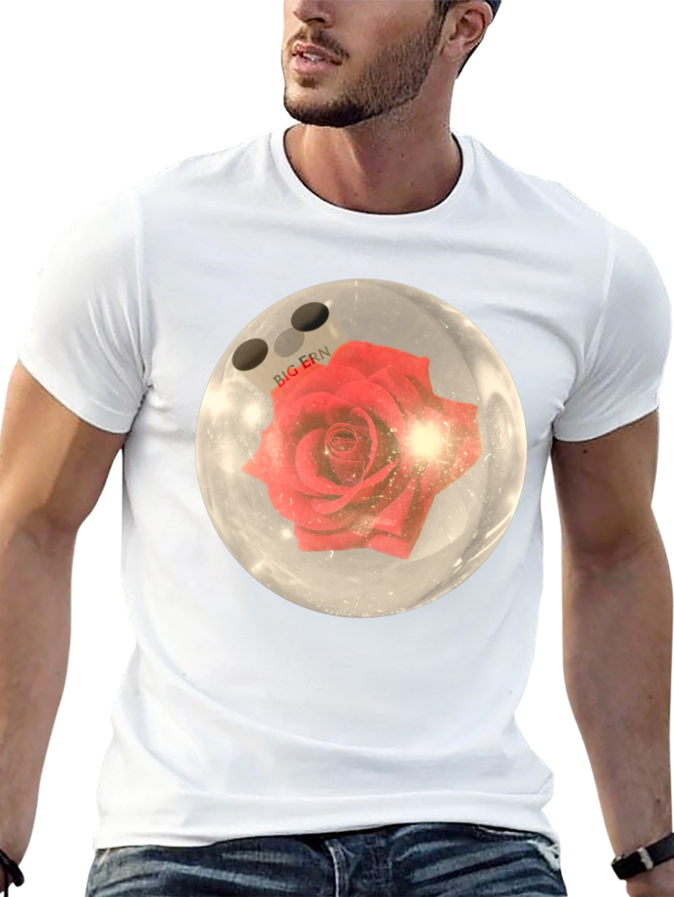 Bowling Ball Rose Graphic T-Shirt