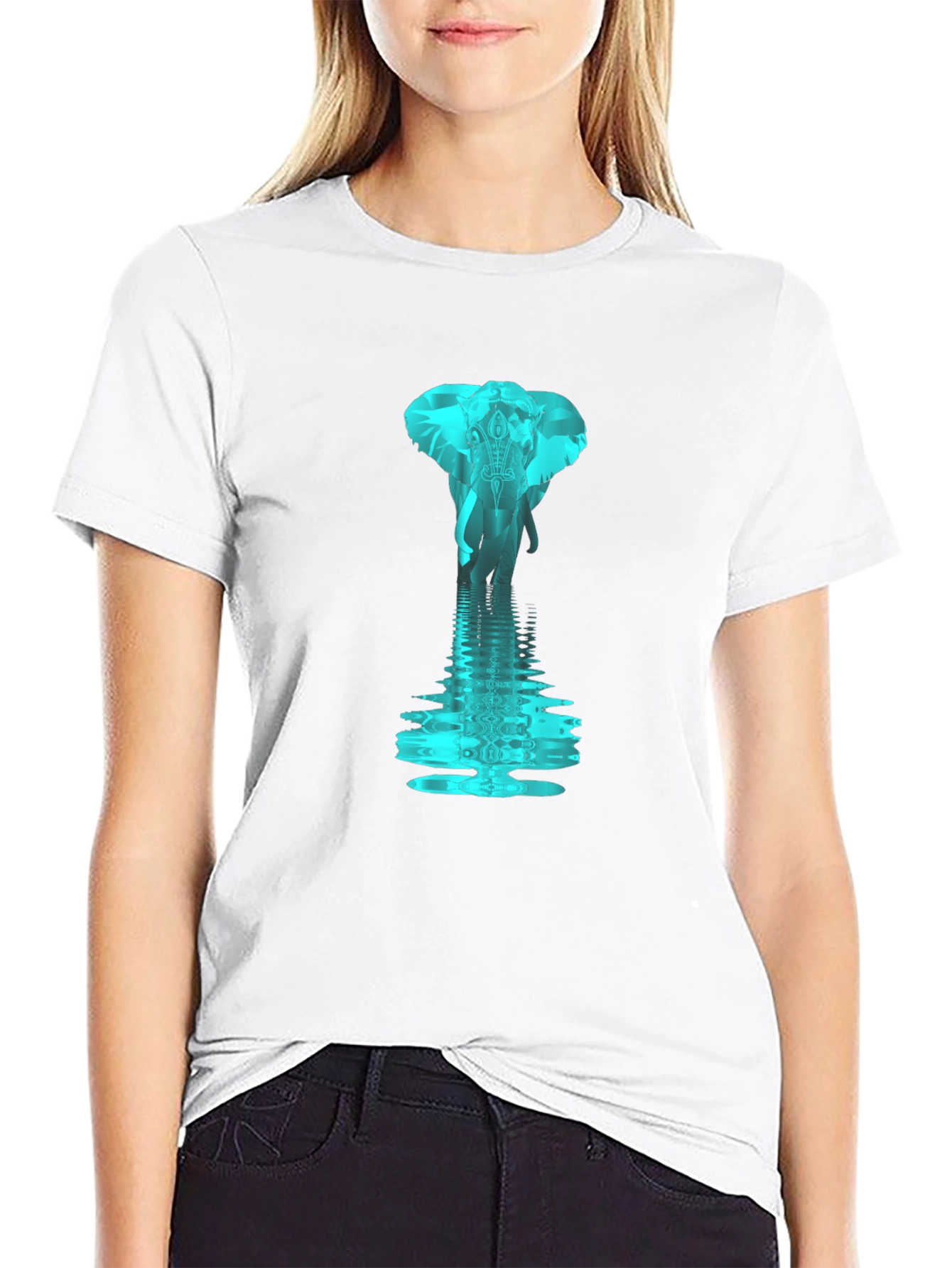 Elephant Reflection Graphic T-Shirt