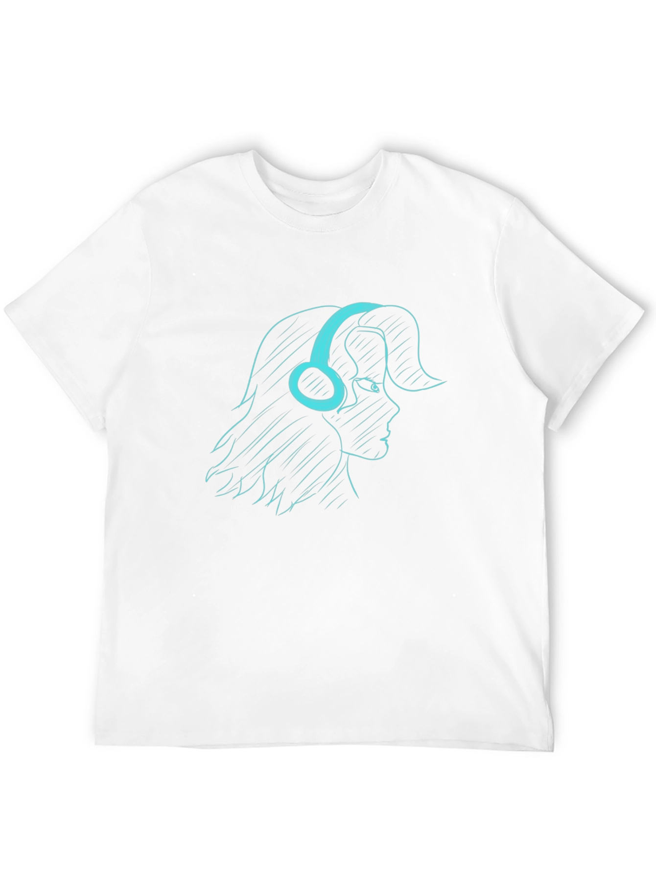 Headphone Girl Tee - Black Graphic T-Shirt