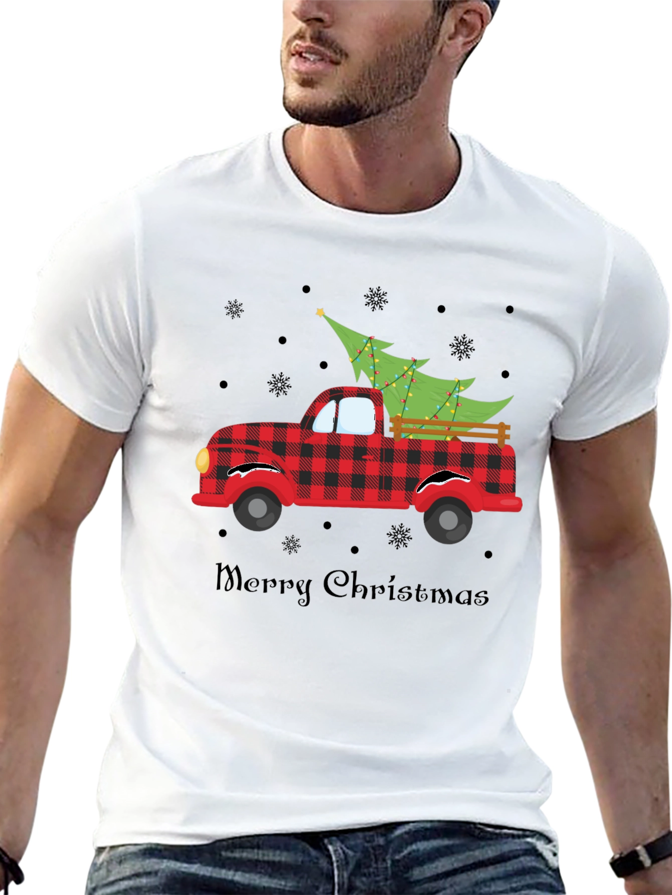 Merry Christmas Truck Graphic T-Shirt
